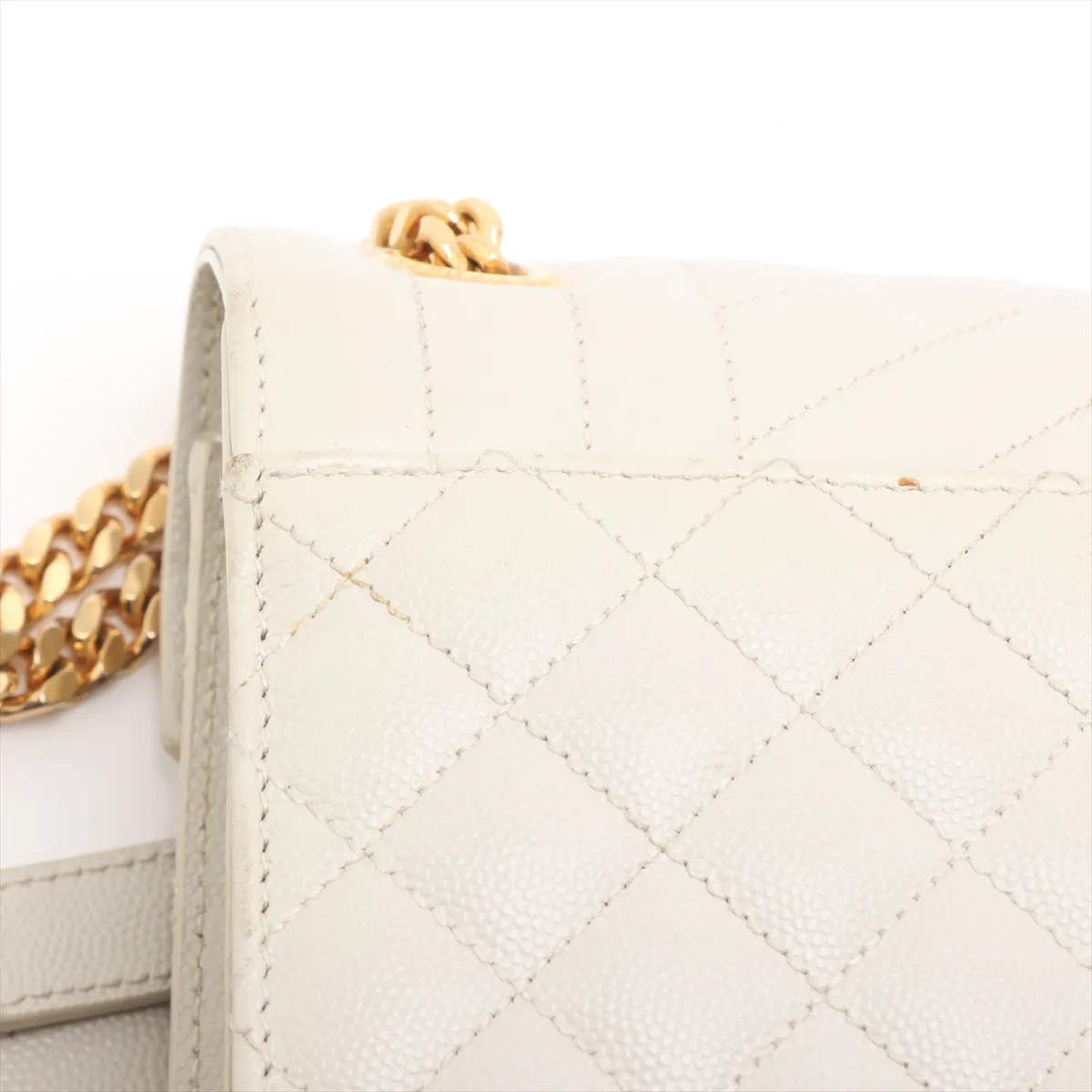 Envelope Leather Chain Shoulder Bag, Beige, 487198 — view 15