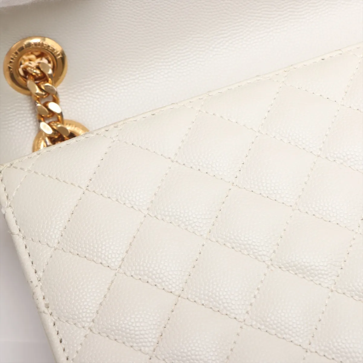 Envelope Leather Chain Shoulder Bag, Beige, 487198 — view 9