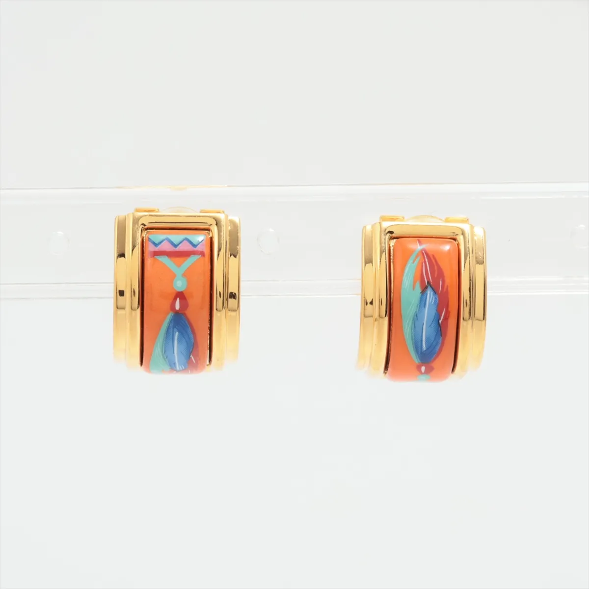 Enamel Earrings (for both ears) GP Gold — view 2
