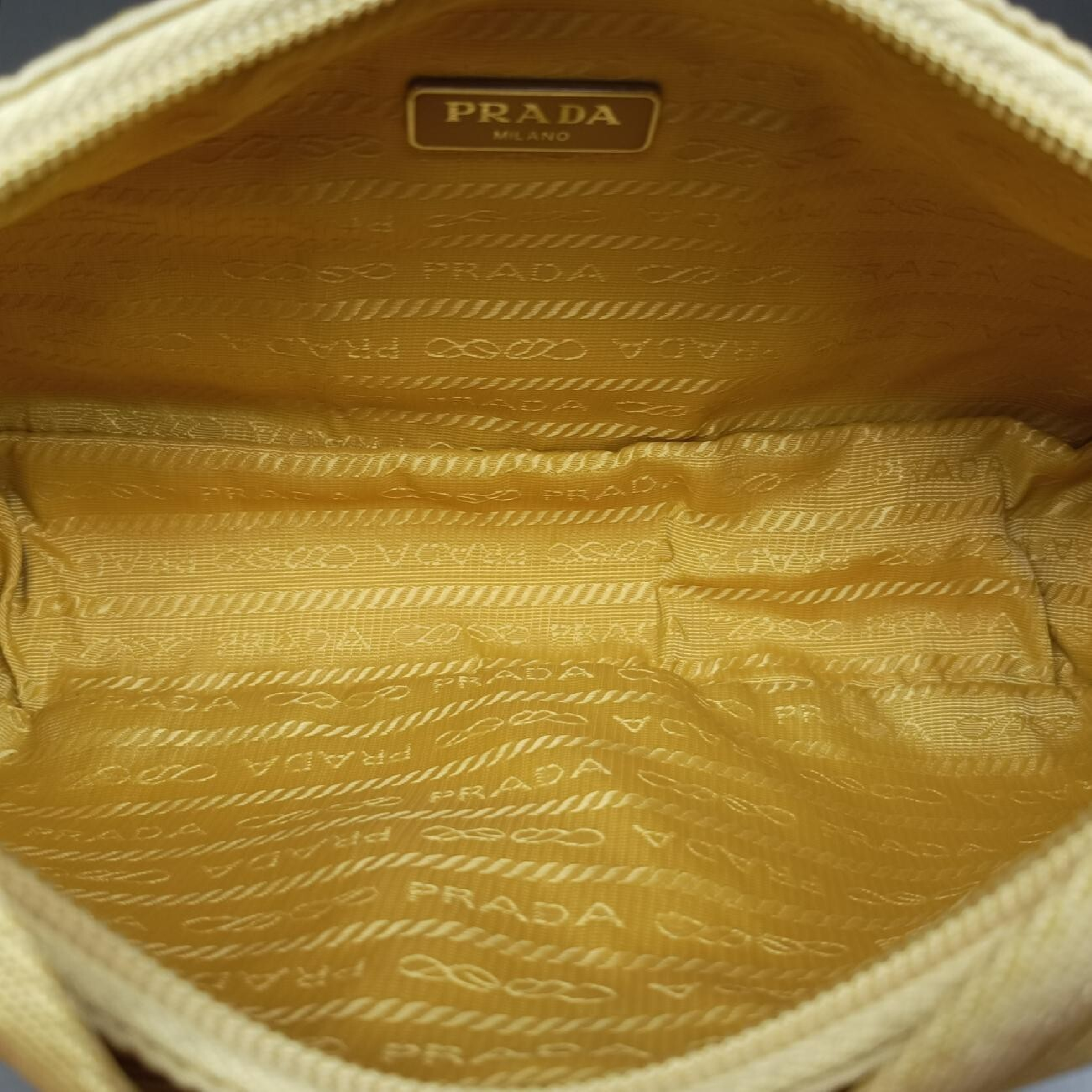 Re-Edition 2000 Triangle Logo Yellow Nylon Handbag 1NE515 7/I — view 6