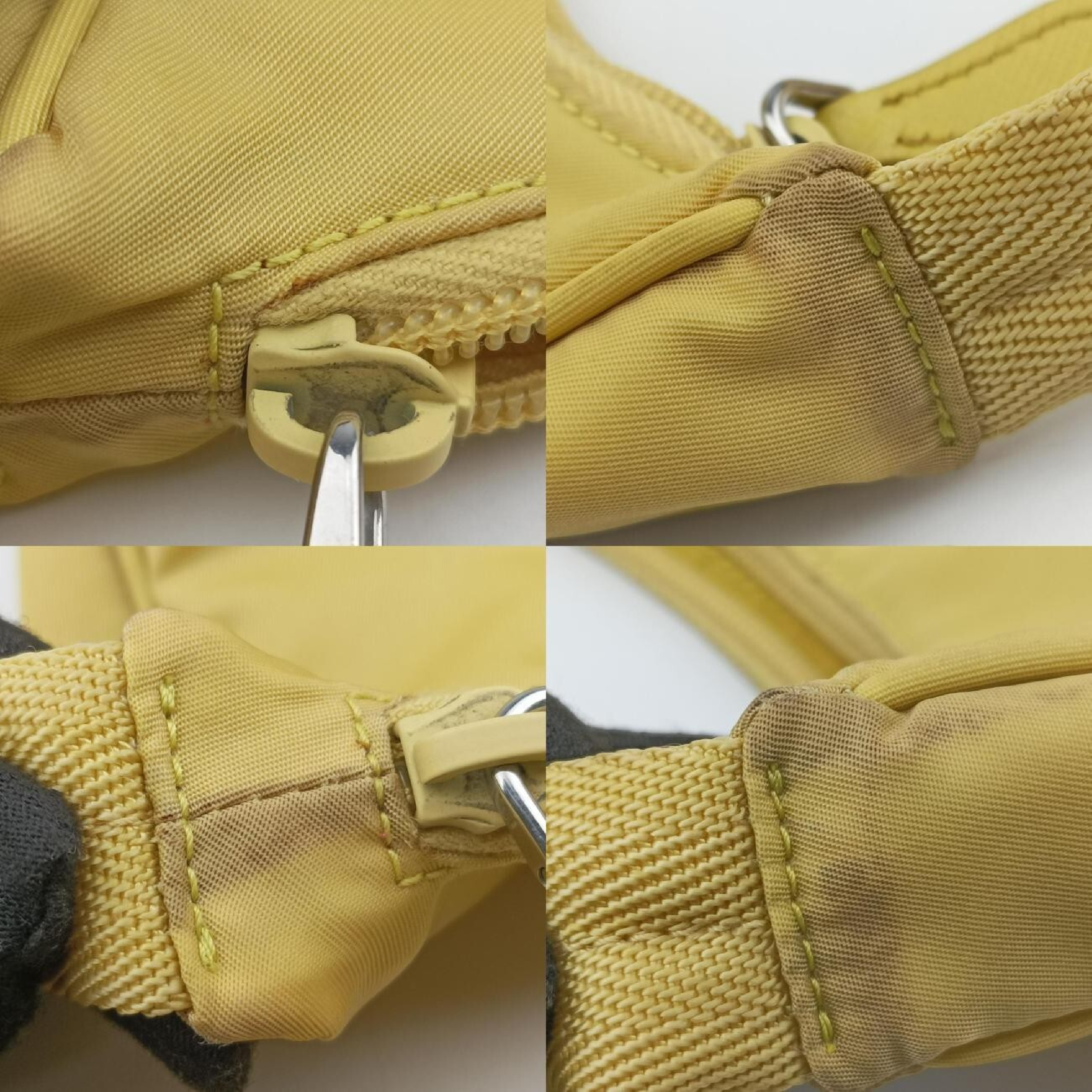 Re-Edition 2000 Triangle Logo Yellow Nylon Handbag 1NE515 7/I — view 9