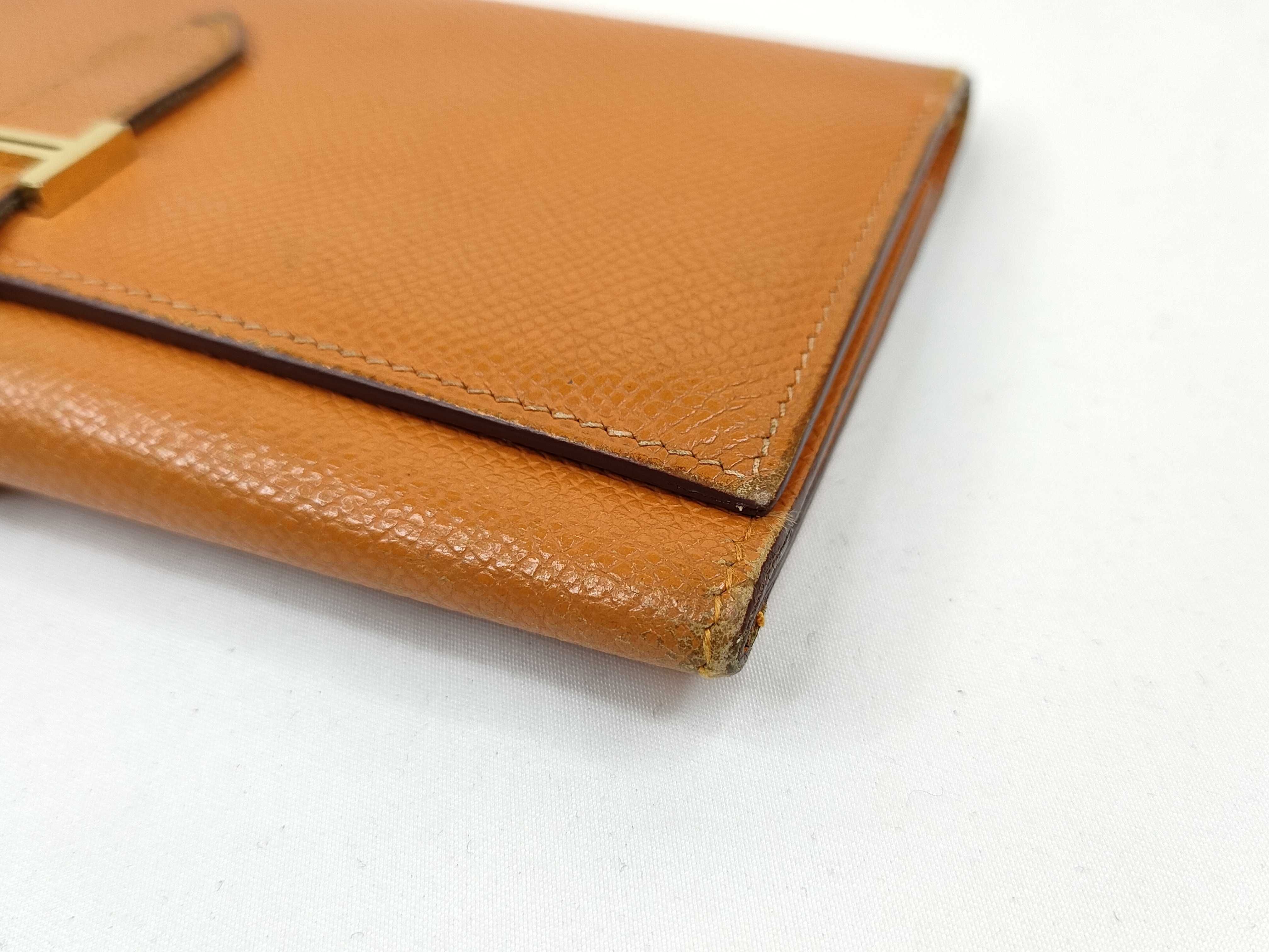Bearn Hermès Bearn Long Wallet Gold Hardware Orange K Stamp Wallet — view 3
