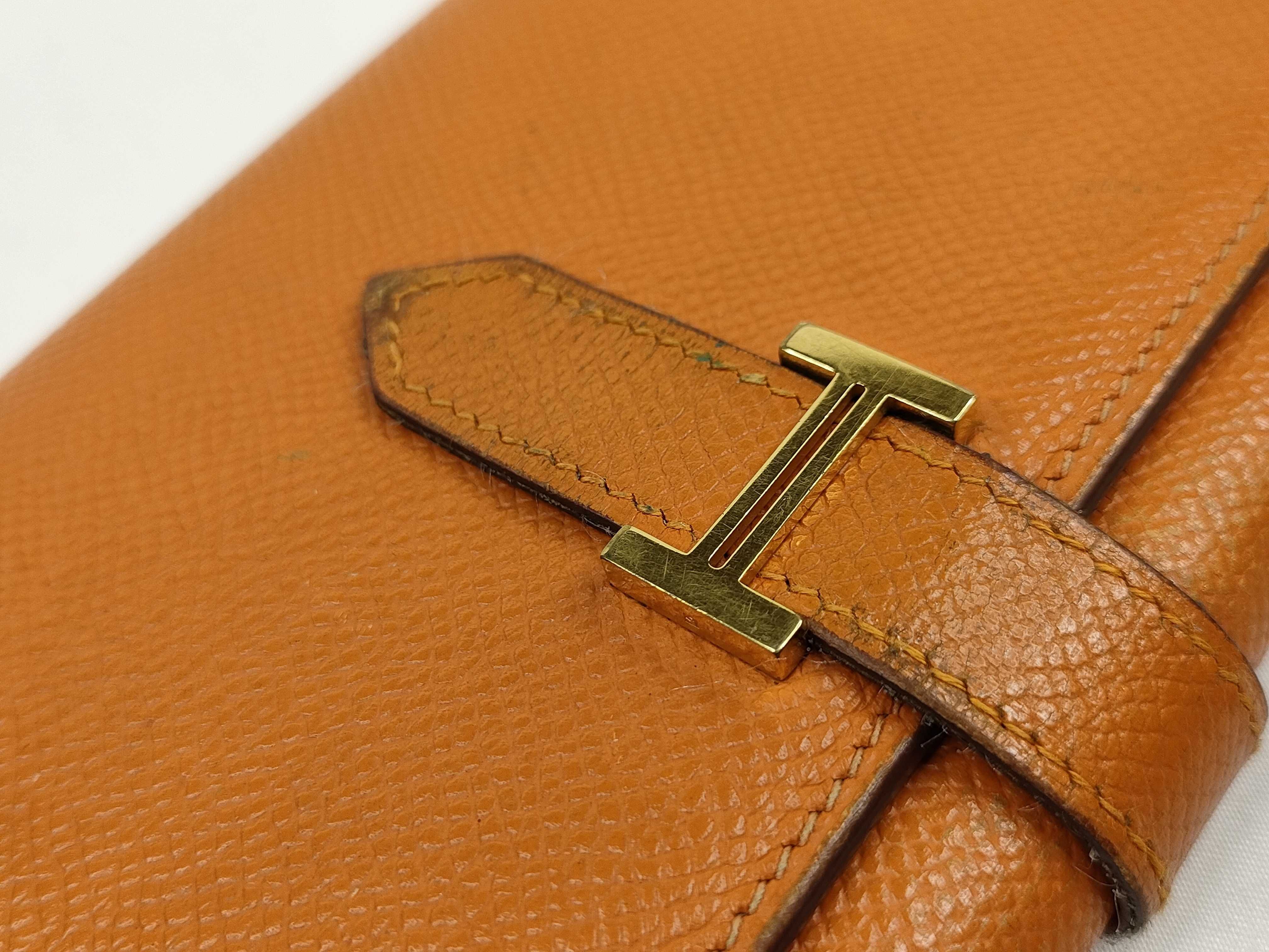 Bearn Hermès Bearn Long Wallet Gold Hardware Orange K Stamp Wallet — view 7