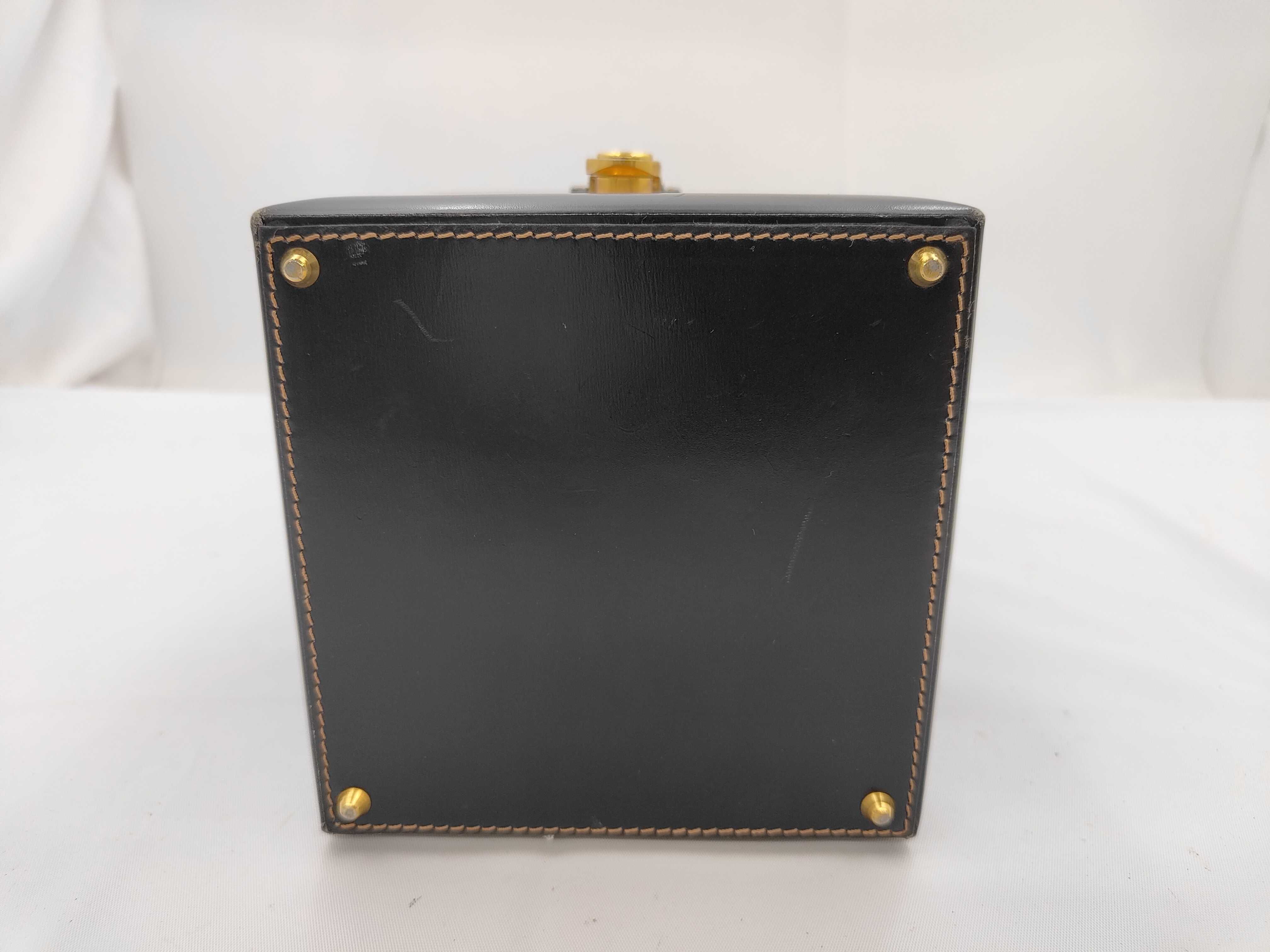 Anagram Black Leather Vanity Bag — view 5