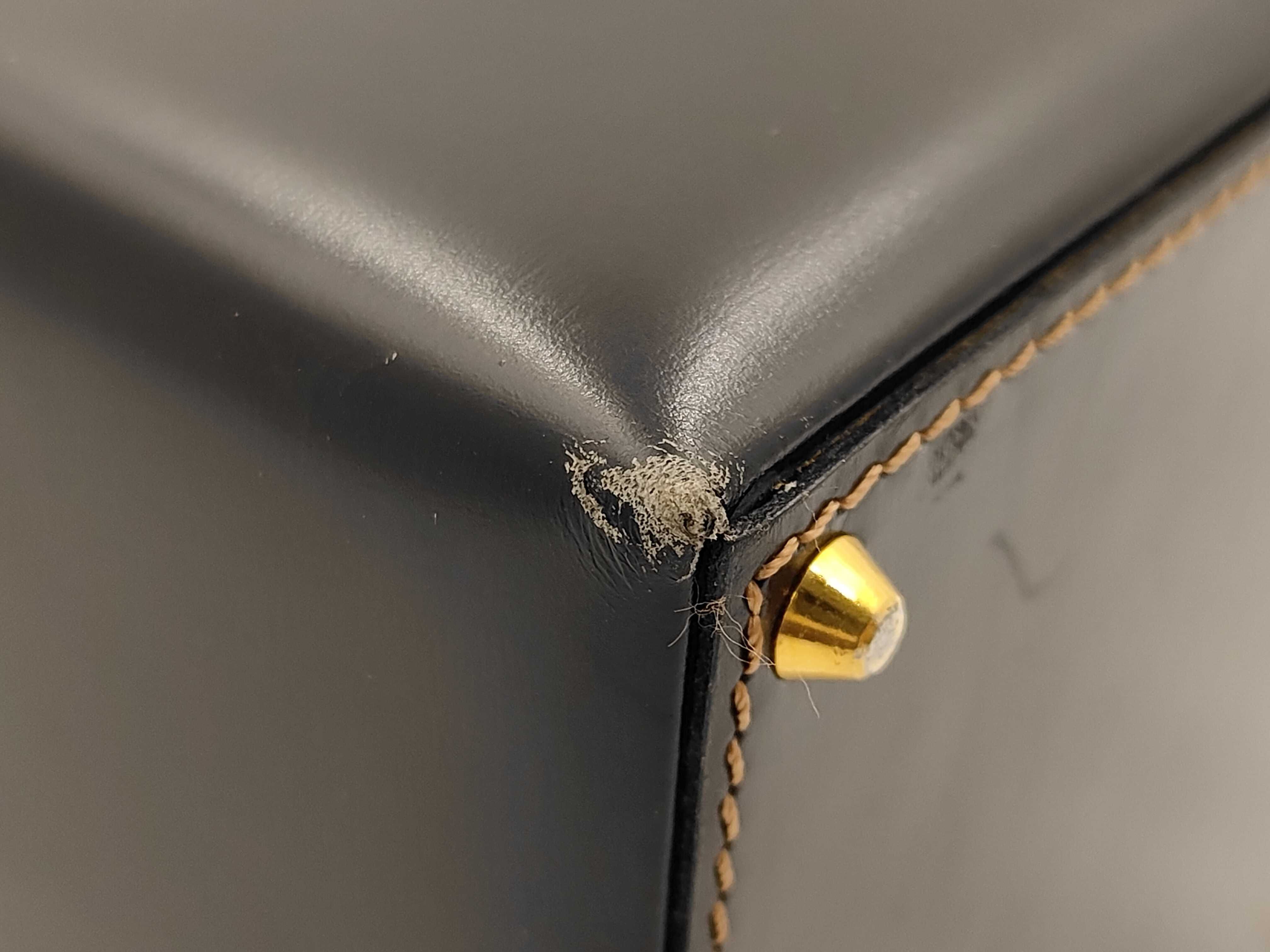 Anagram Black Leather Vanity Bag — view 6