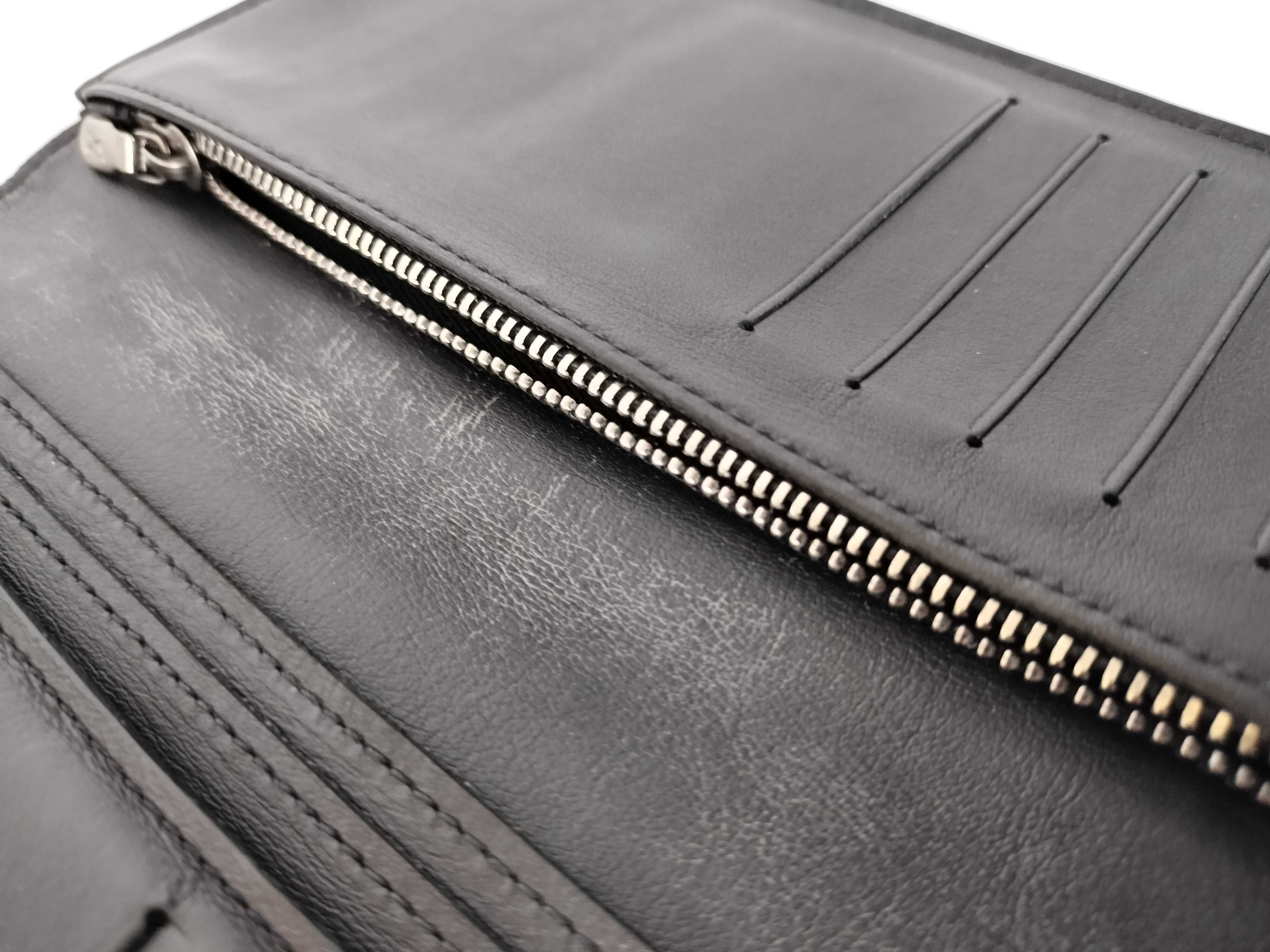 Damier Infini Leather Bi-fold Long Wallet, Black, Serial Number — view 11