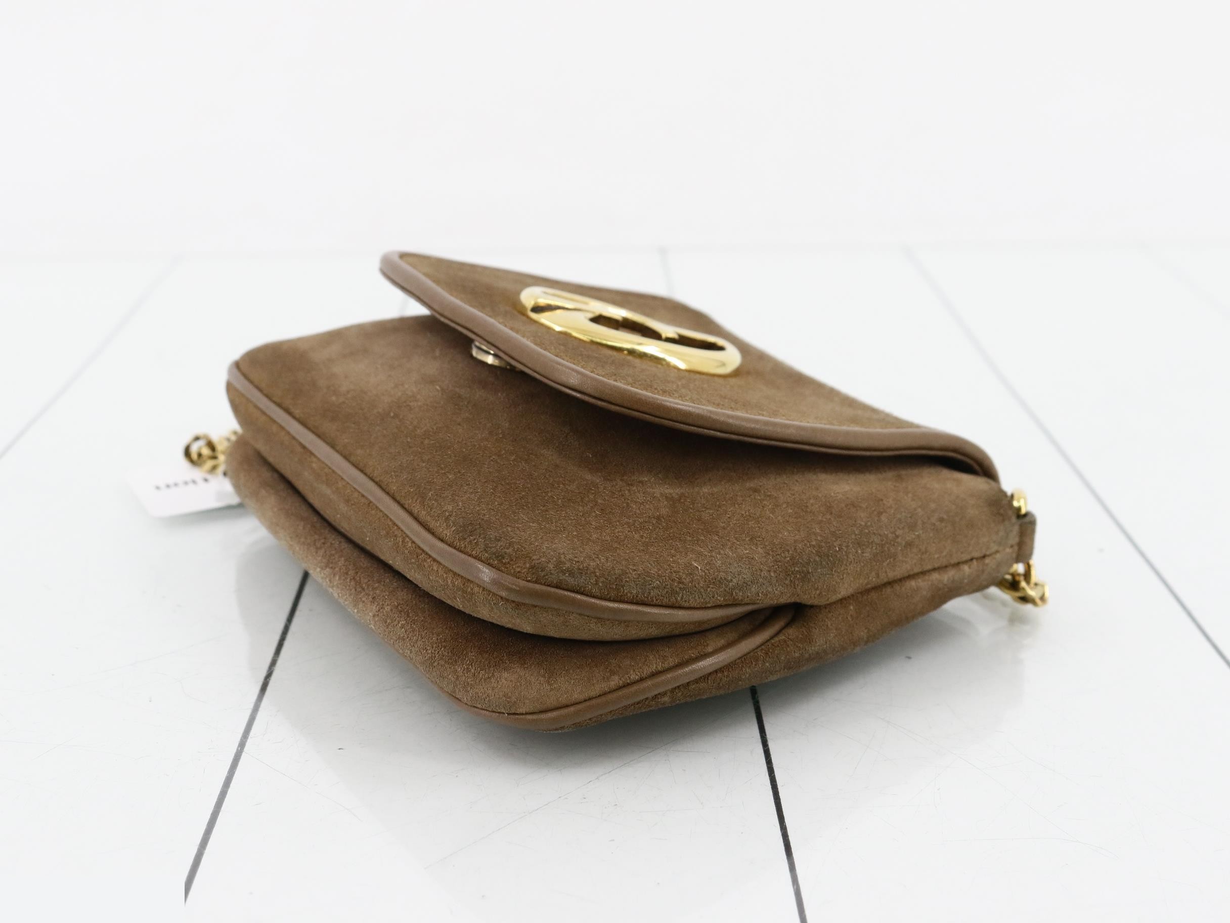 1973 Suede Chain Shoulder Bag with Gold Hardware — view 6
