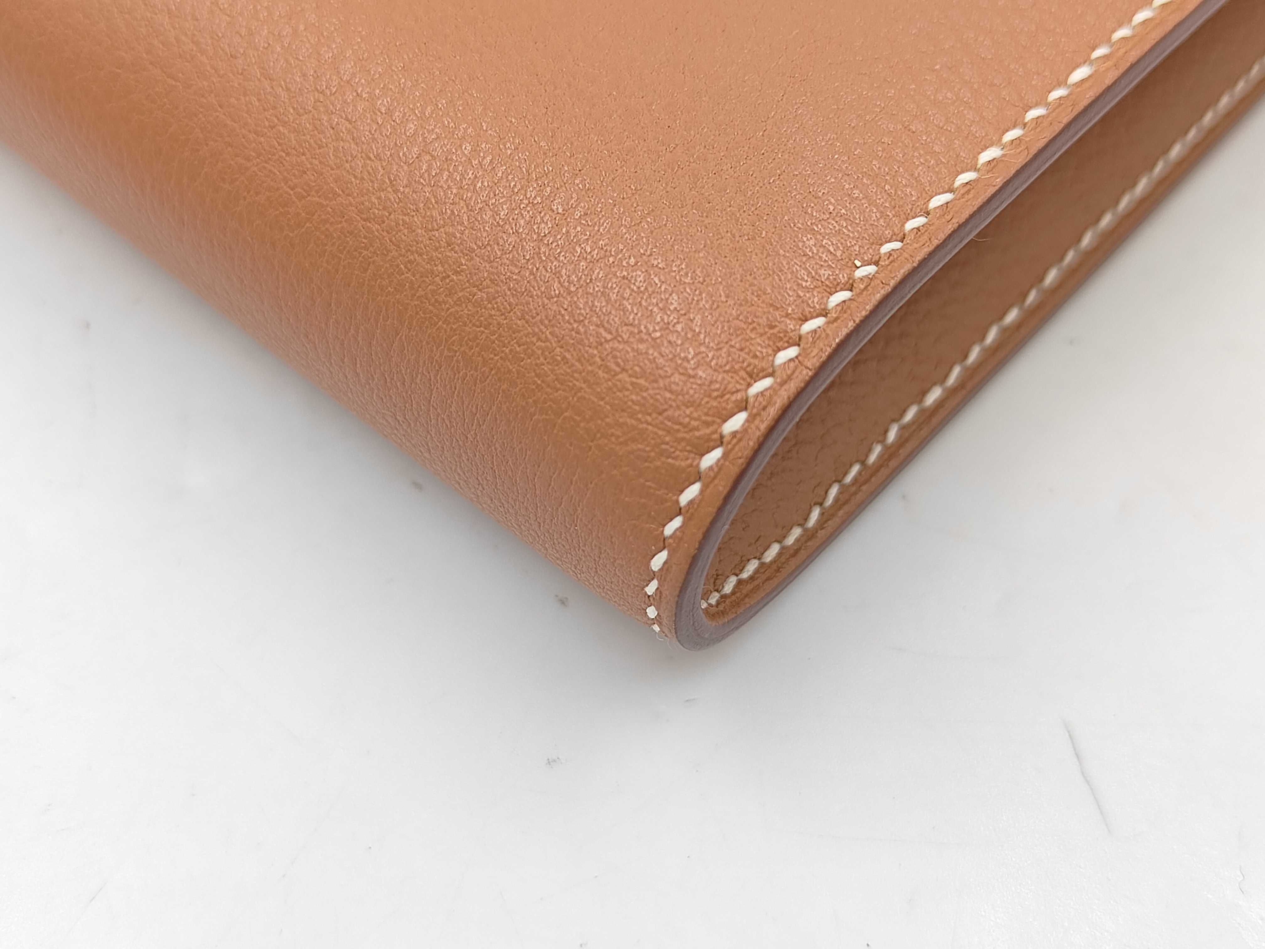 Constance Togo shoulder bag, brown with gold hardware, W stamp, includes strap and box. — view 7
