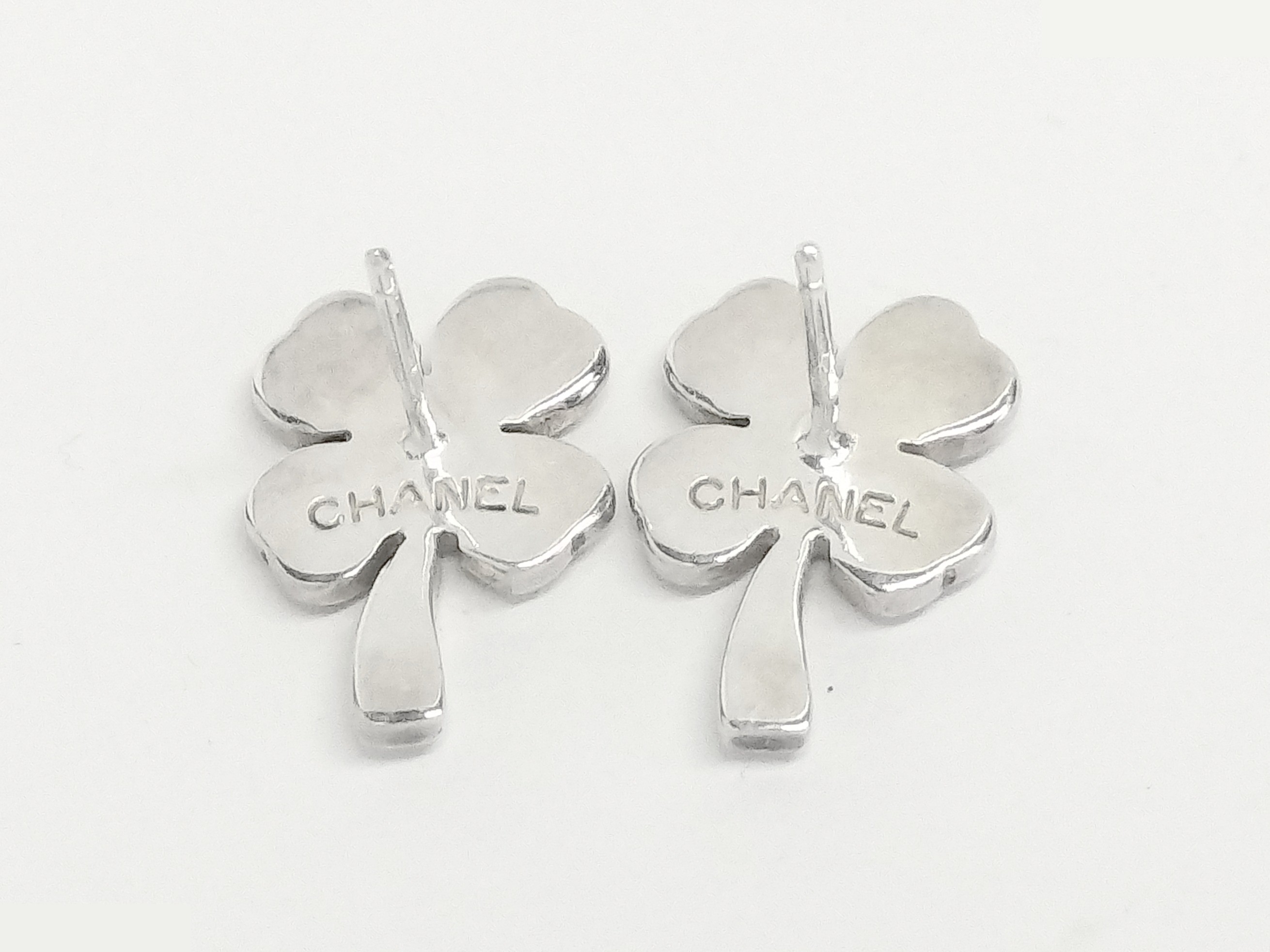 Clover-shaped 925 sterling silver earrings, 5.6g — view 2