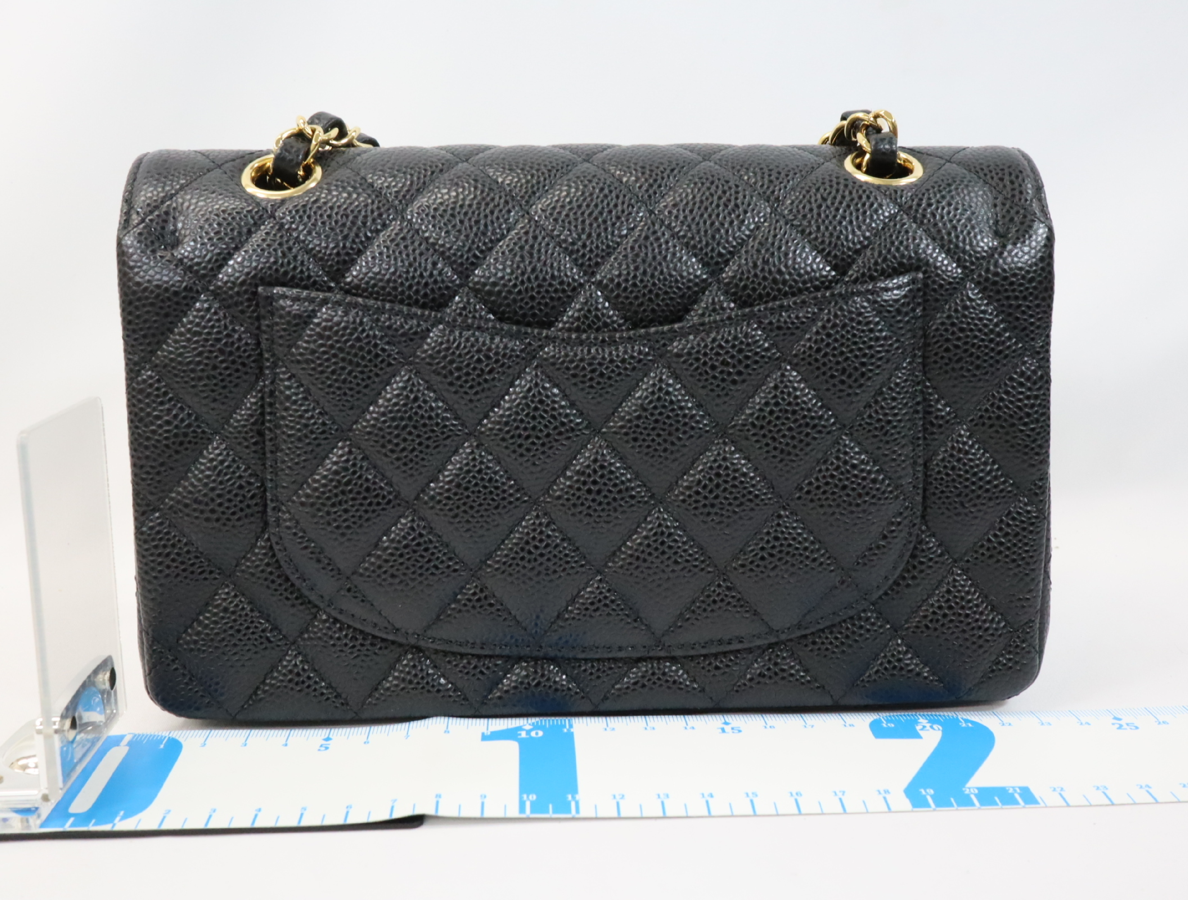 Matelassé 23 Caviar Skin Double Flap Black Serial Plate Gold Hardware A01113? Shoulder Bag — view 2
