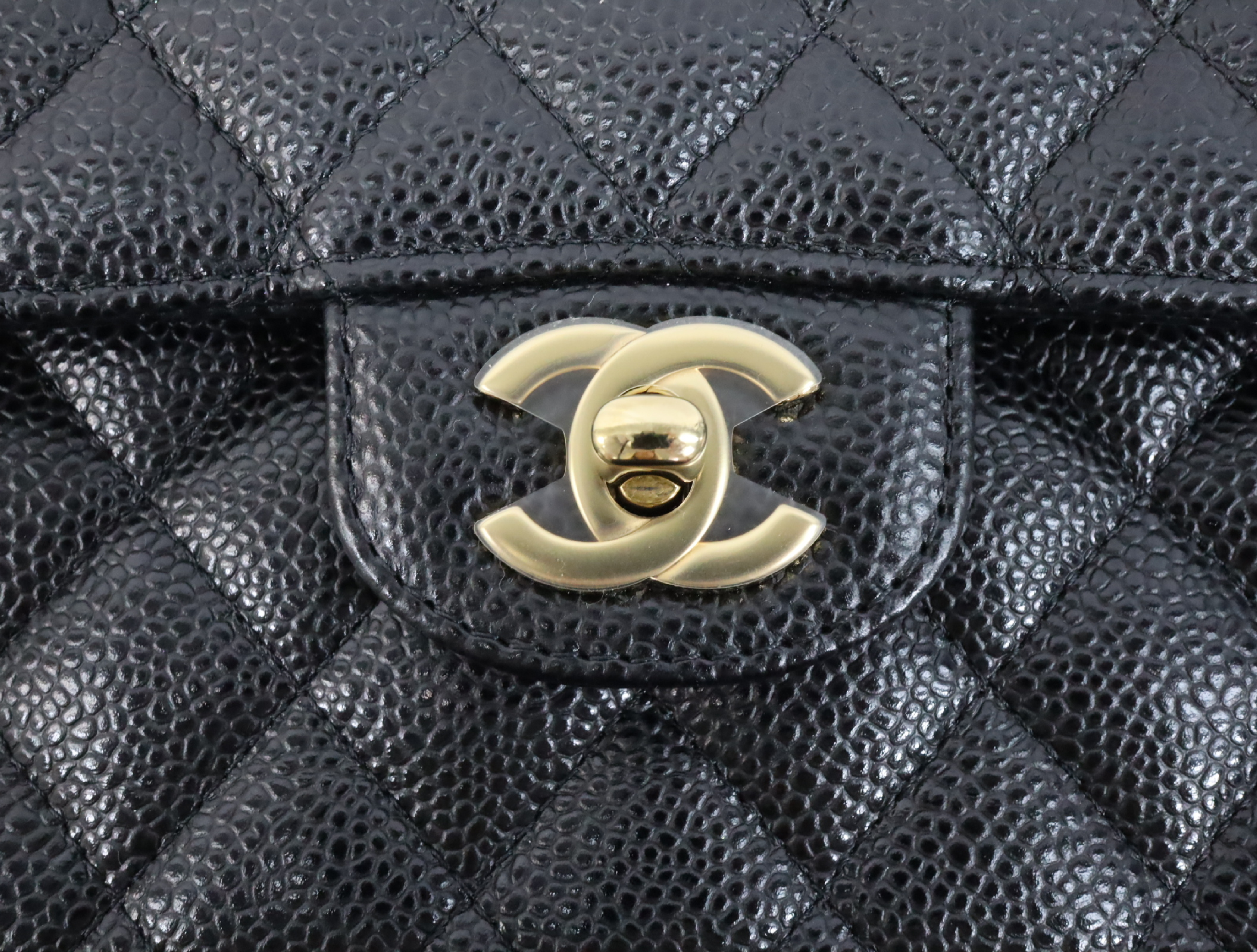 Matelassé 23 Caviar Skin Double Flap Black Serial Plate Gold Hardware A01113? Shoulder Bag — view 11
