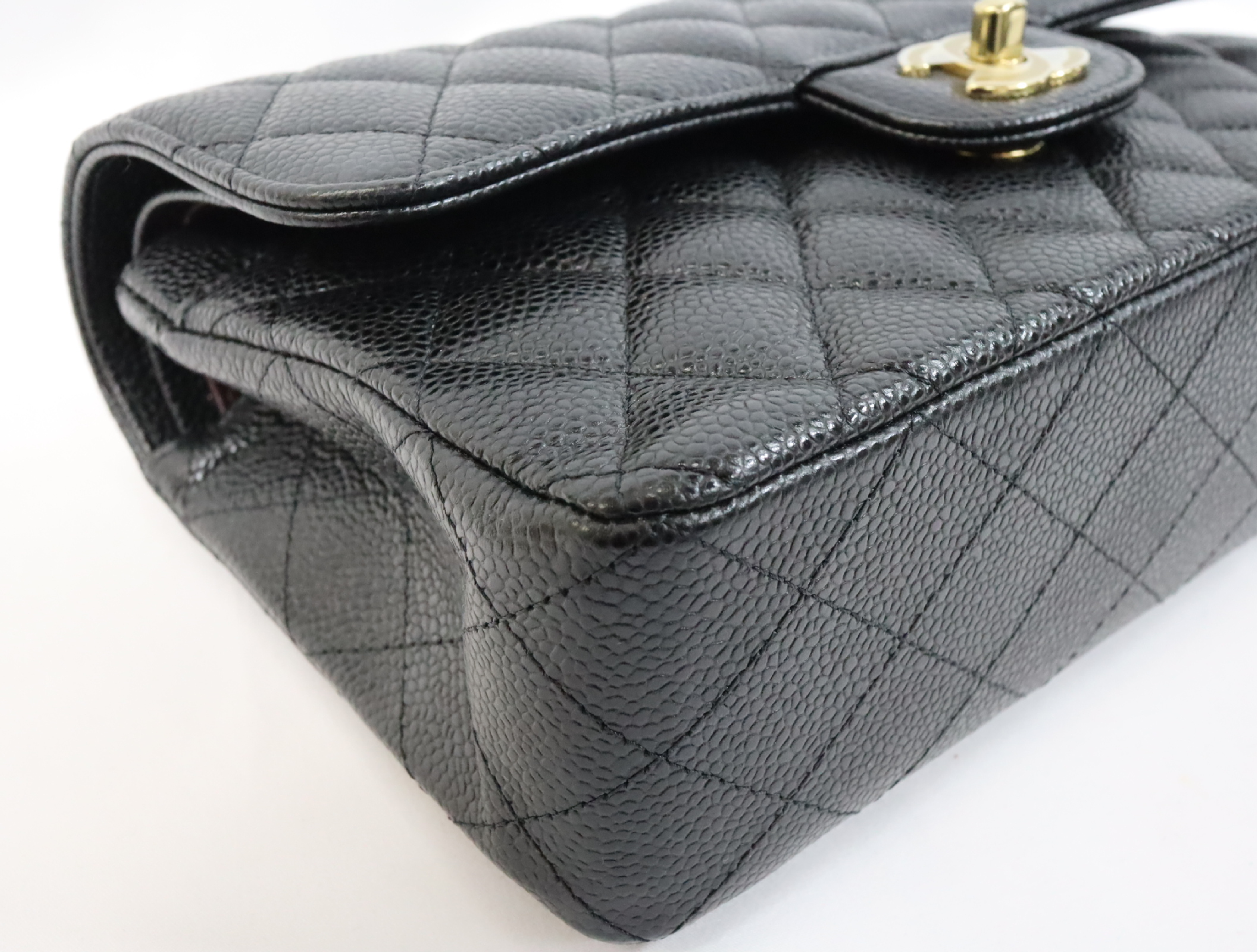 Matelassé 23 Caviar Skin Double Flap Black Serial Plate Gold Hardware A01113? Shoulder Bag — view 8