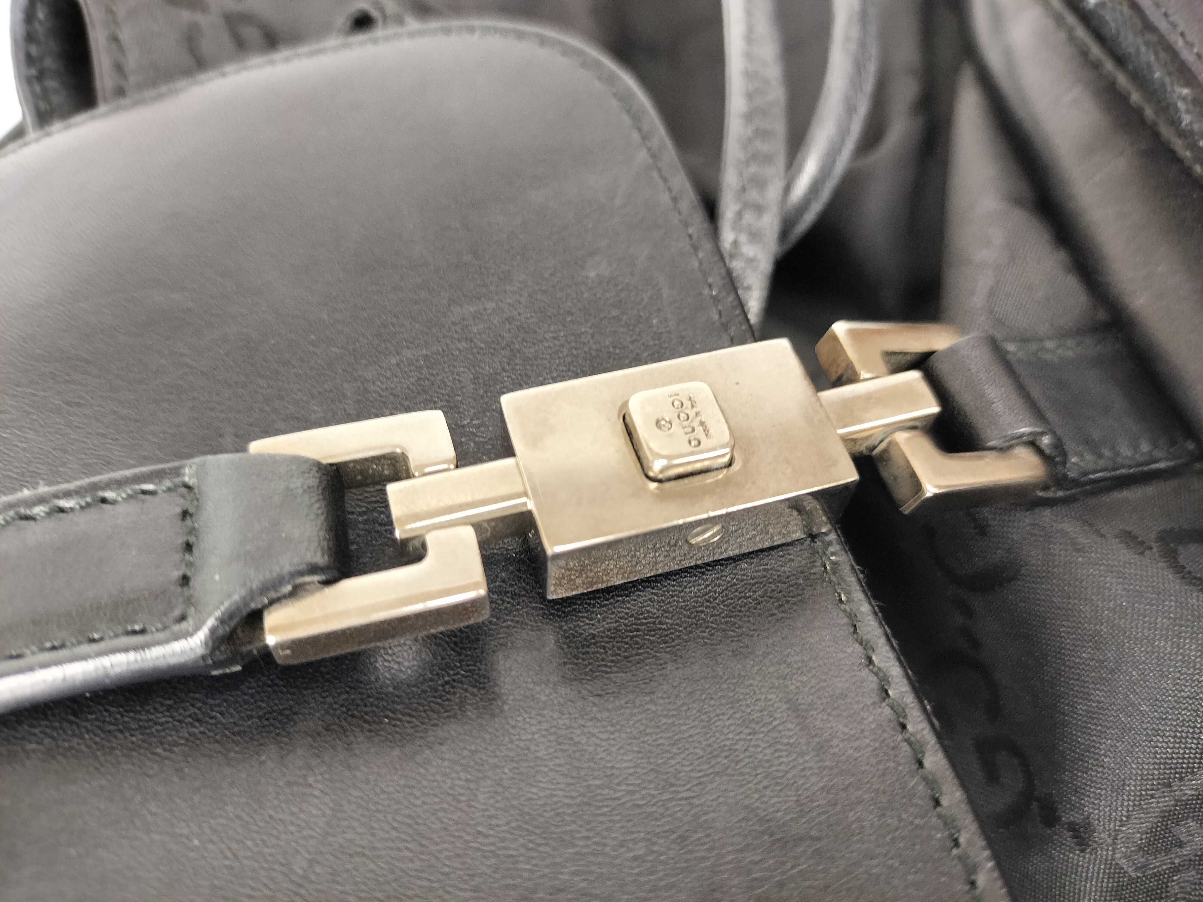 Jackie Gucci GG Nylon Jackie Backpack Black Backpack — view 15