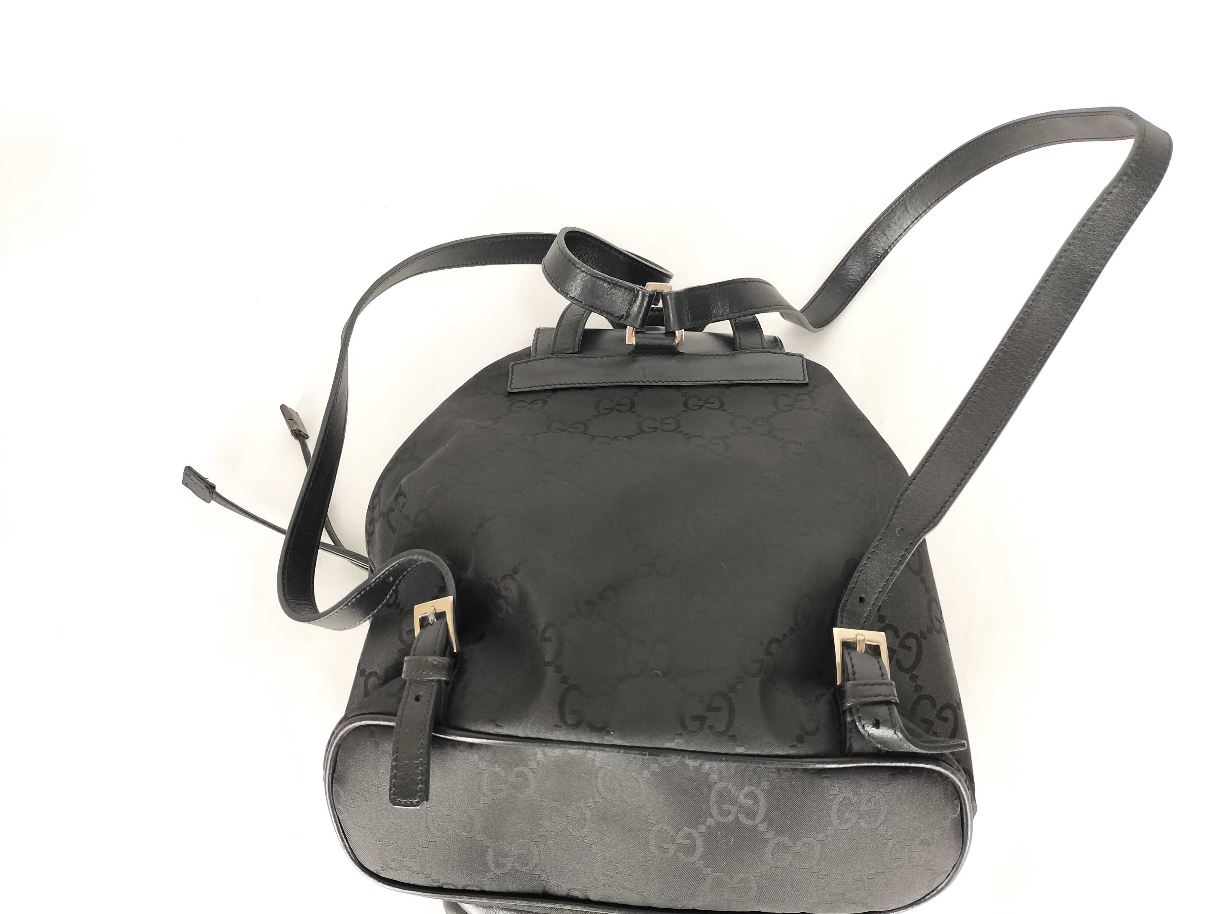 Jackie Gucci GG Nylon Jackie Backpack Black Backpack — view 3