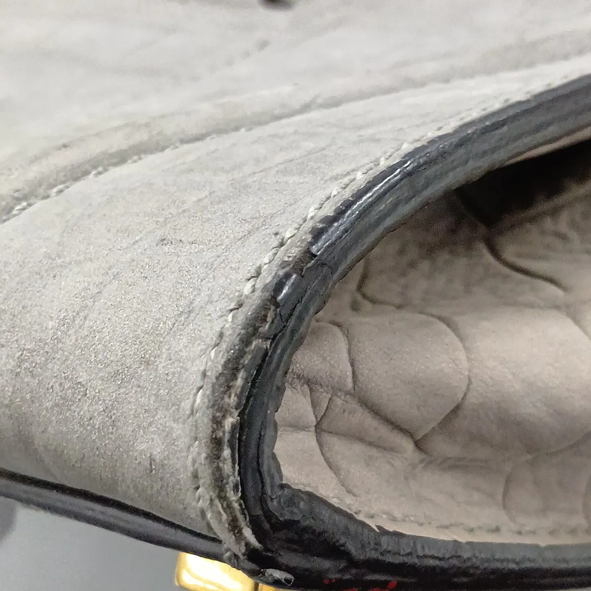 Luggage Phantom Crocodile Embossed Handbag, Gray — view 14