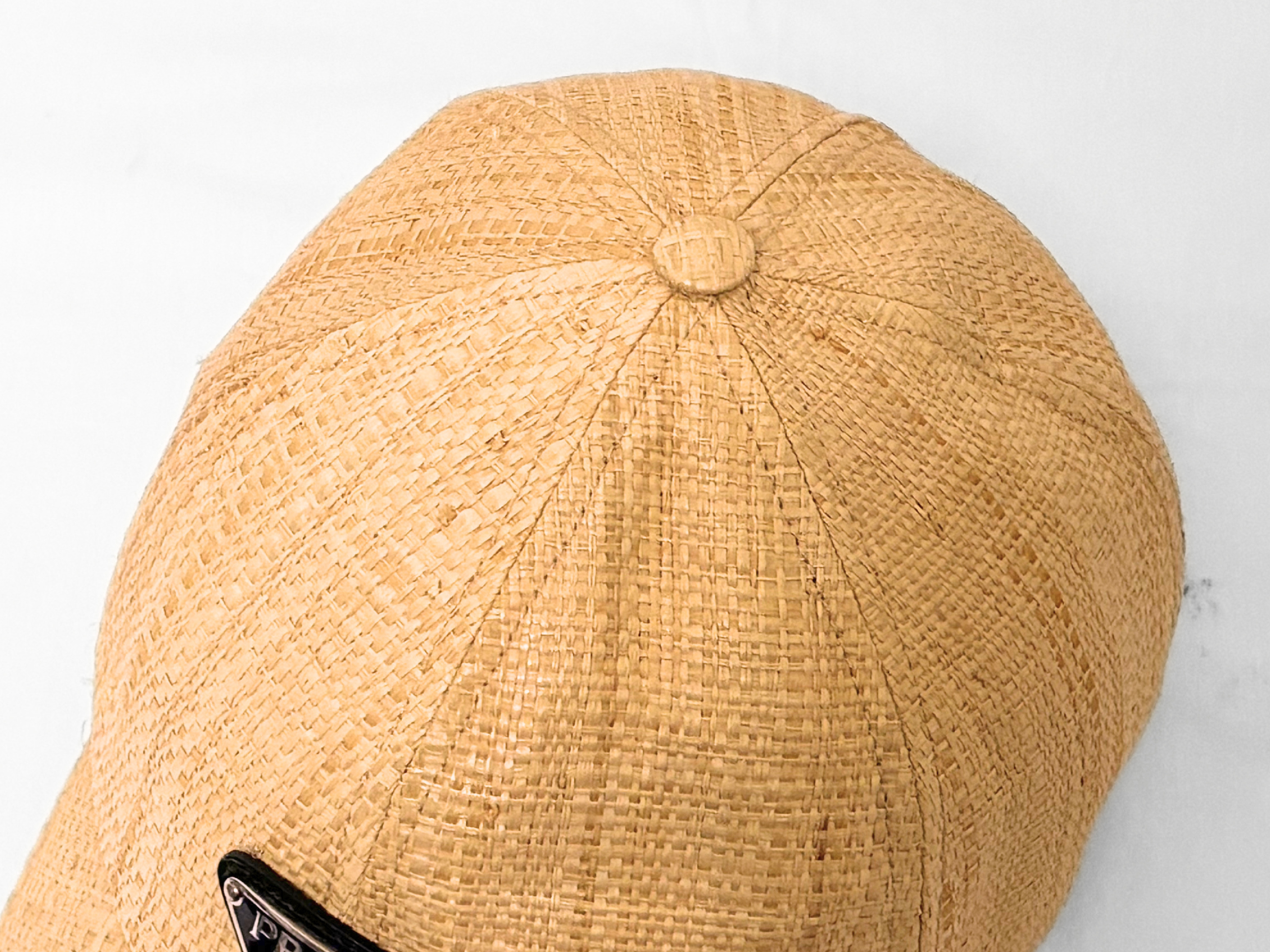 1HC231 Triangle Logo Cap, Size M, Straw, Beige, Other Accessories — view 3