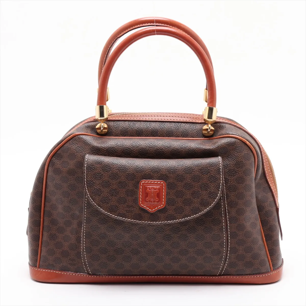 Macadam PVC x Leather Handbag, Brown