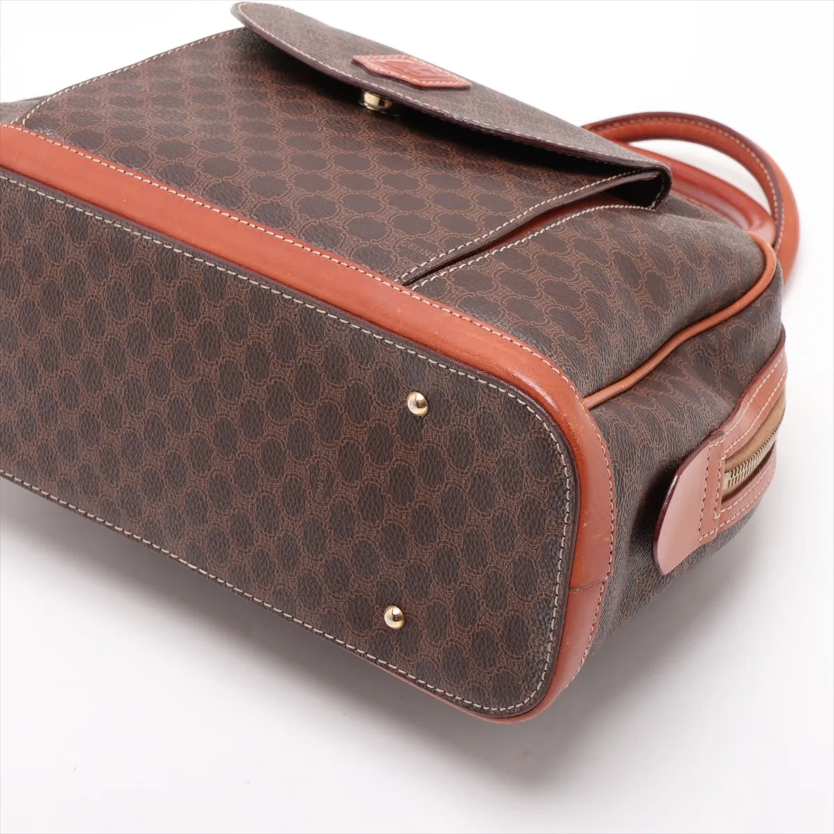 Macadam PVC x Leather Handbag, Brown — view 3