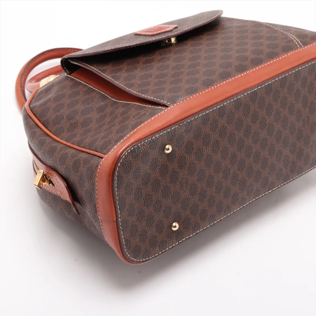 Macadam PVC x Leather Handbag, Brown — view 4