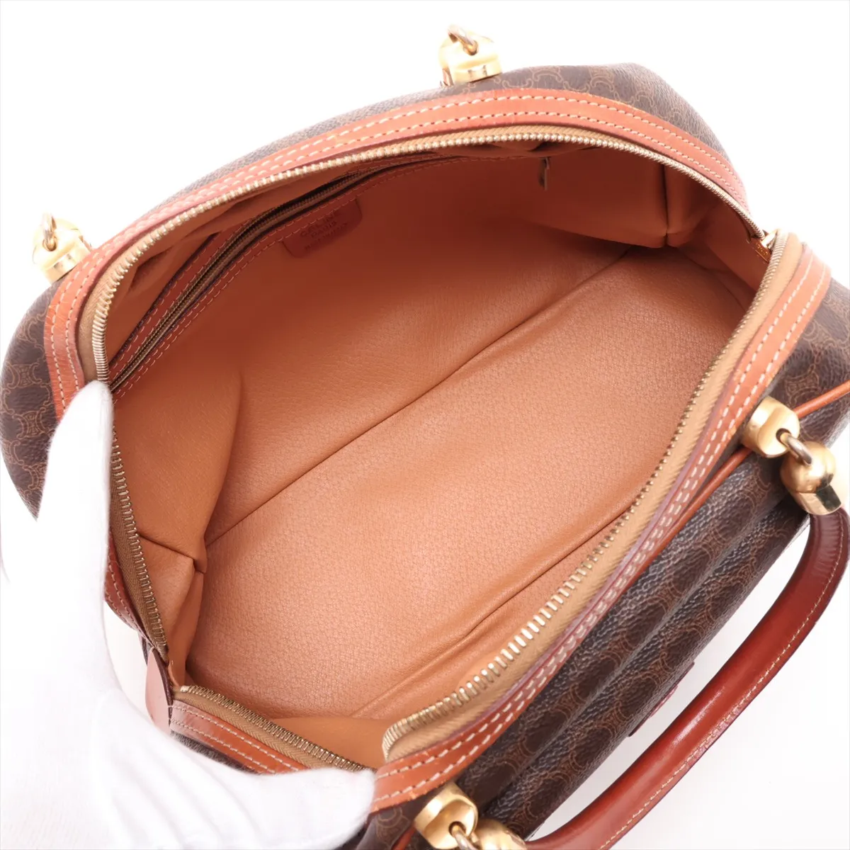 Macadam PVC x Leather Handbag, Brown — view 7