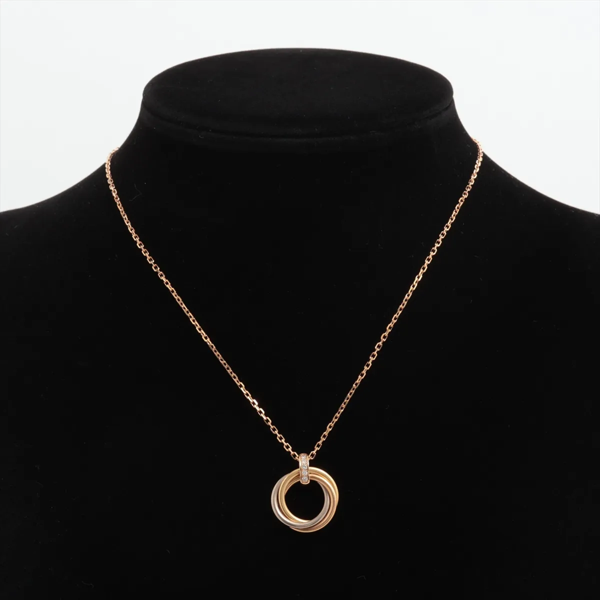 Trinity Diamond Necklace 750 (Yellow Gold x Pink Gold x White Gold) 8.5g TS0810 — view 5