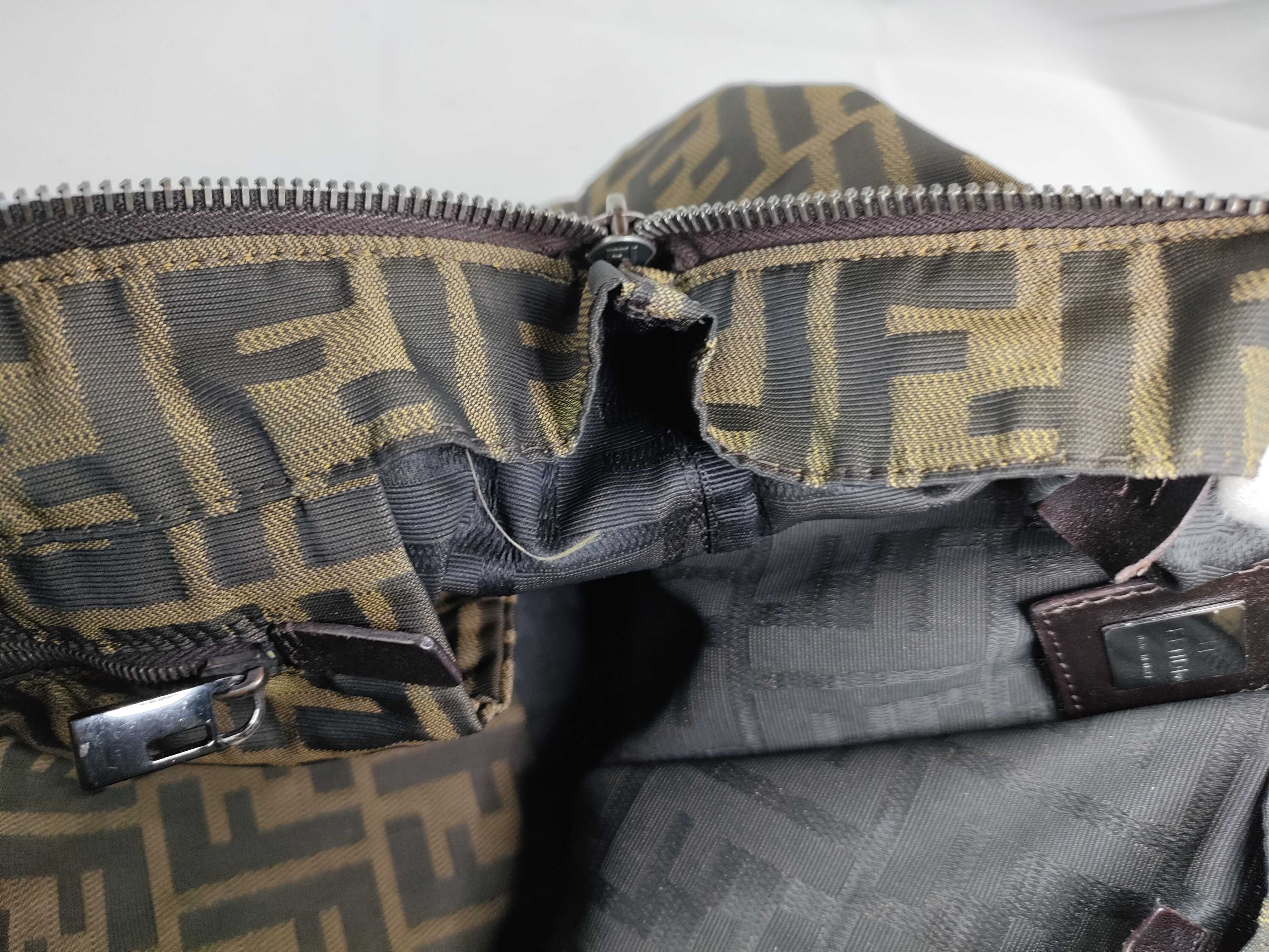 Zucca pattern nylon and leather tote bag/shoulder bag. — view 12