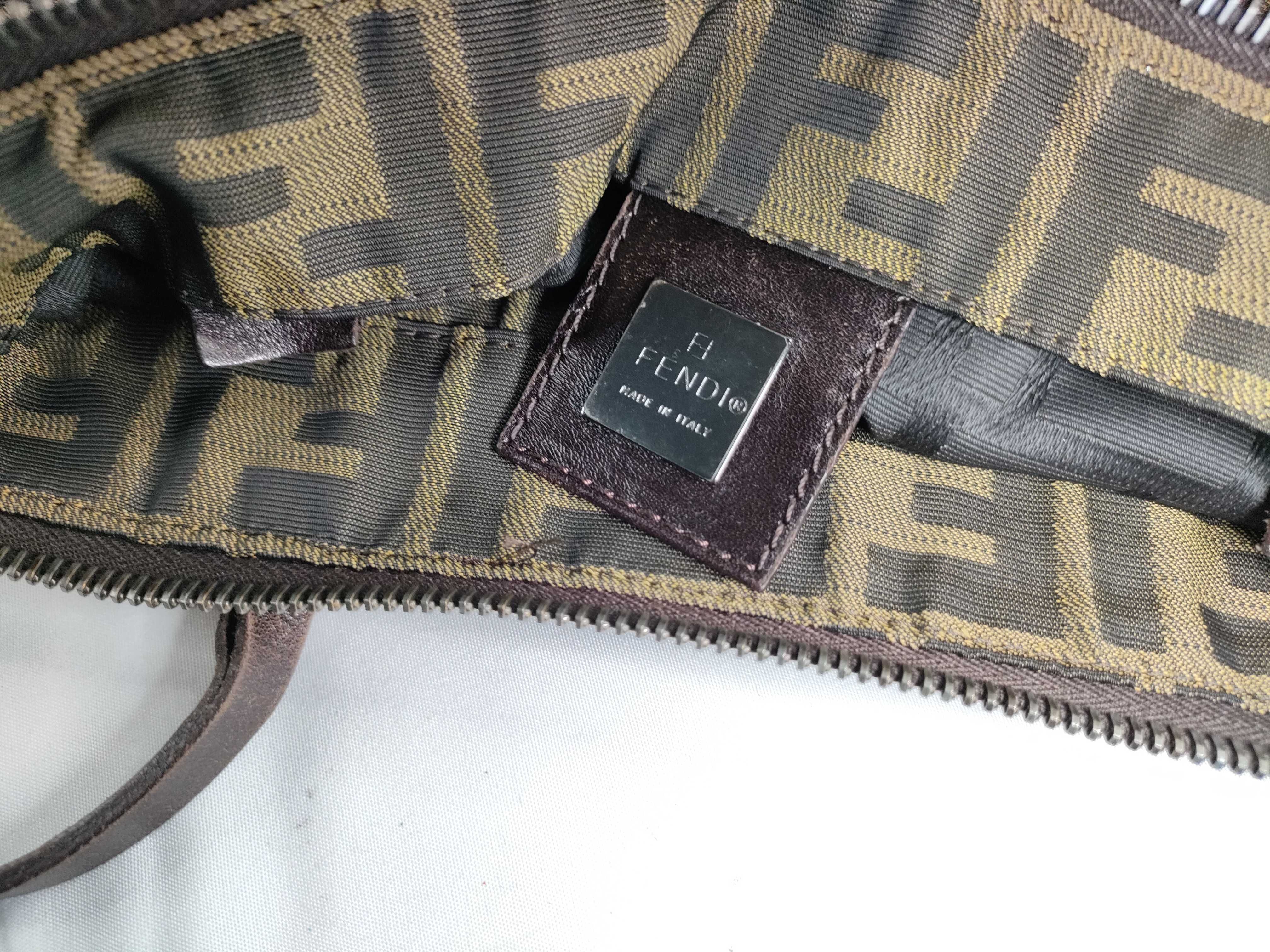Zucca pattern nylon and leather tote bag/shoulder bag. — view 13