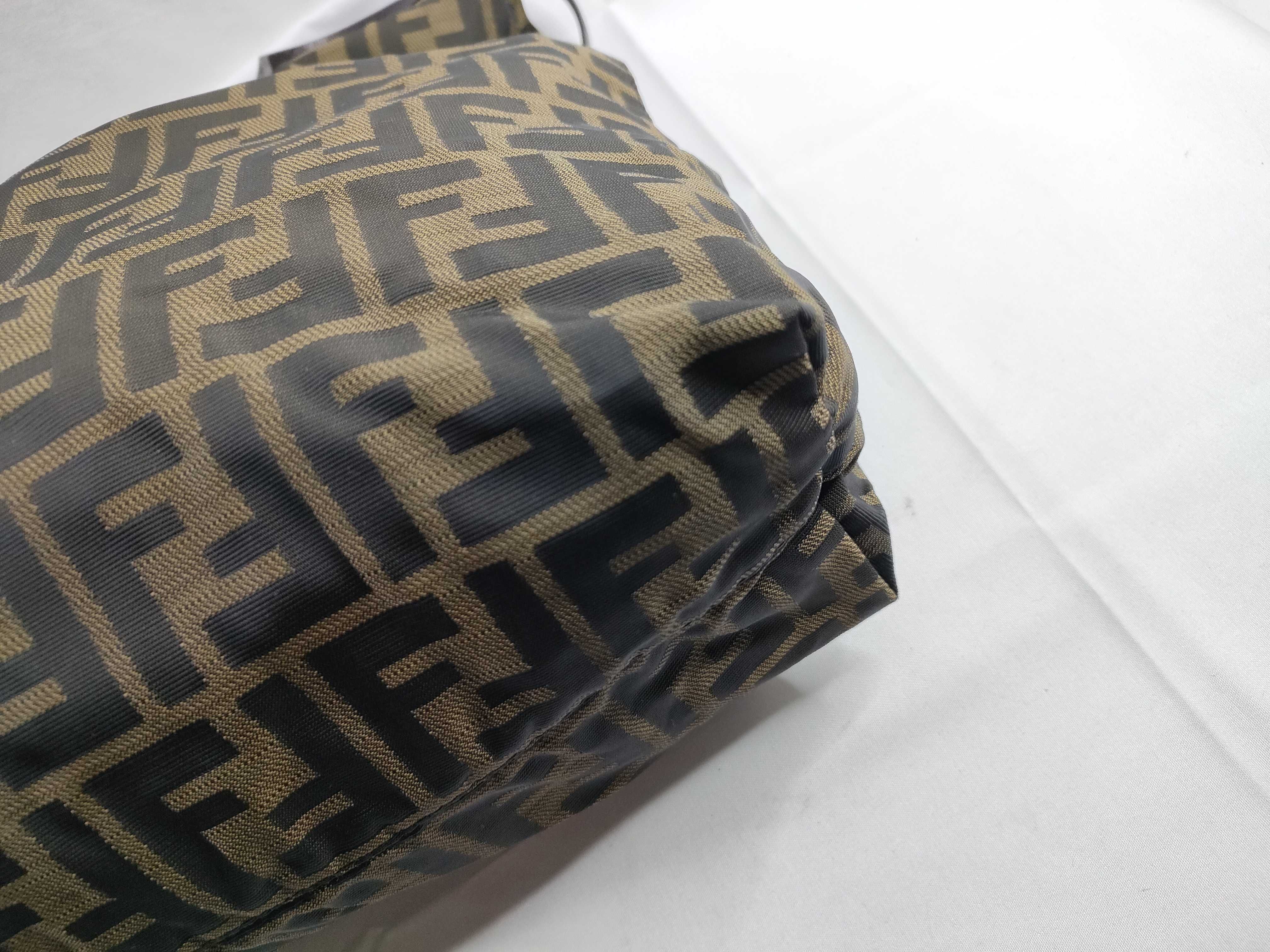 Zucca pattern nylon and leather tote bag/shoulder bag. — view 5