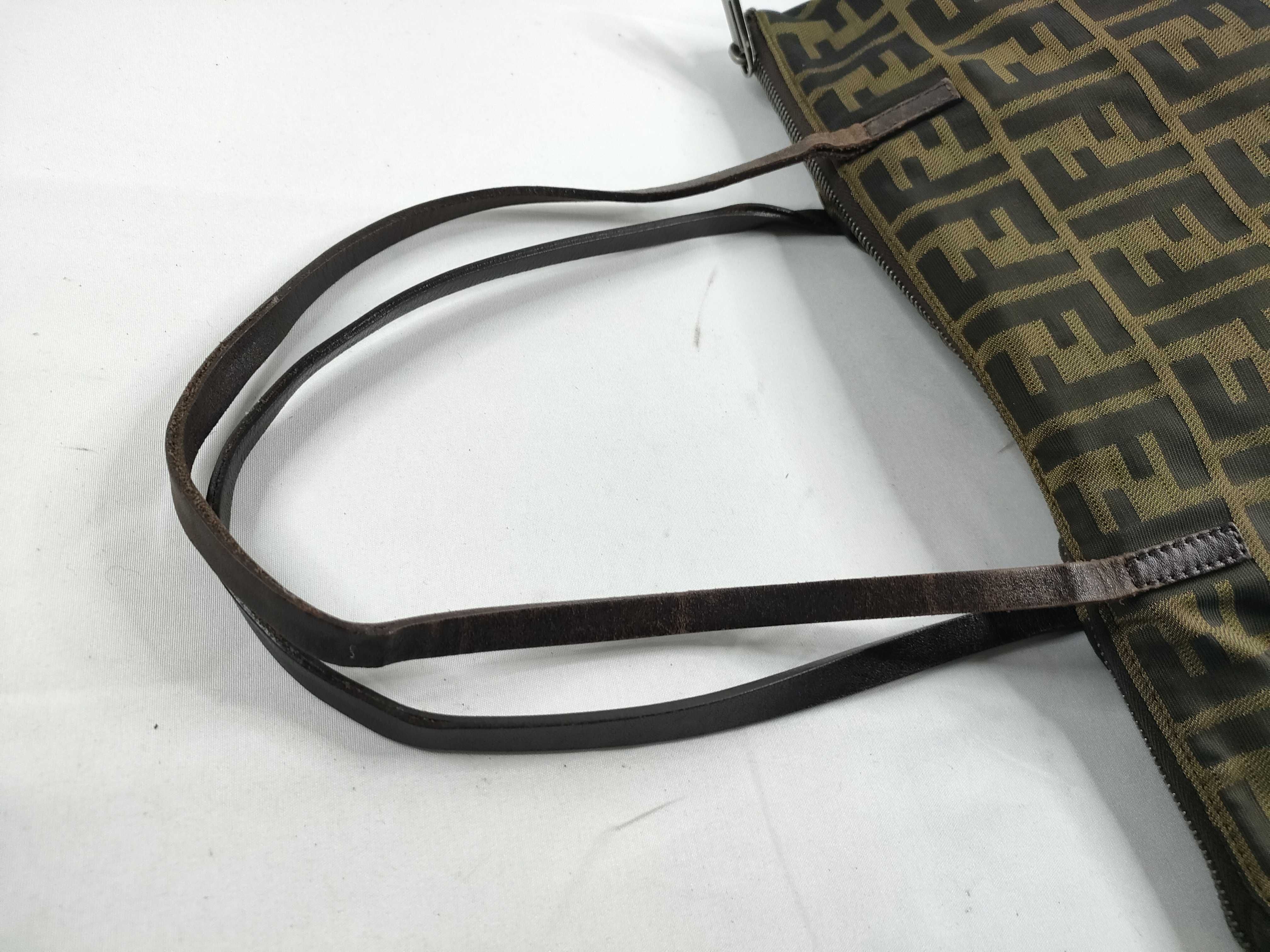 Zucca pattern nylon and leather tote bag/shoulder bag. — view 6