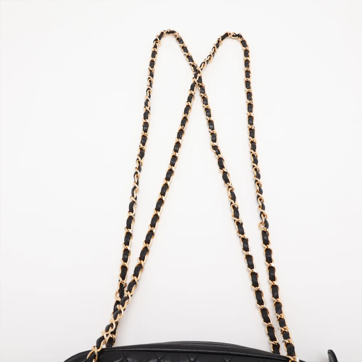 Matelassé Lambskin Chain Shoulder Bag, Black with Gold Hardware, Item No. 1185258 — view 6