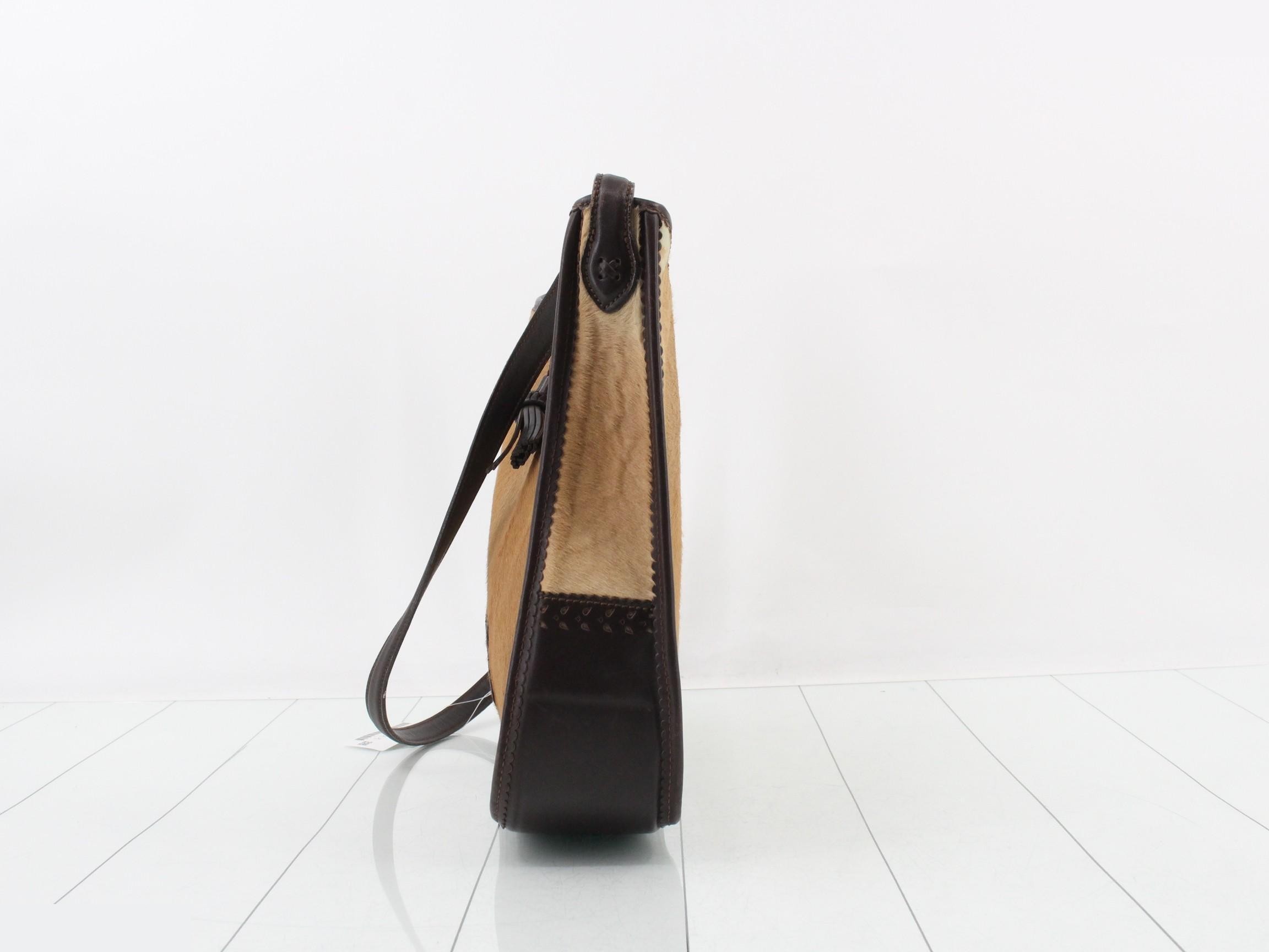 Calf Hair Anagram Shoulder Bag — view 3