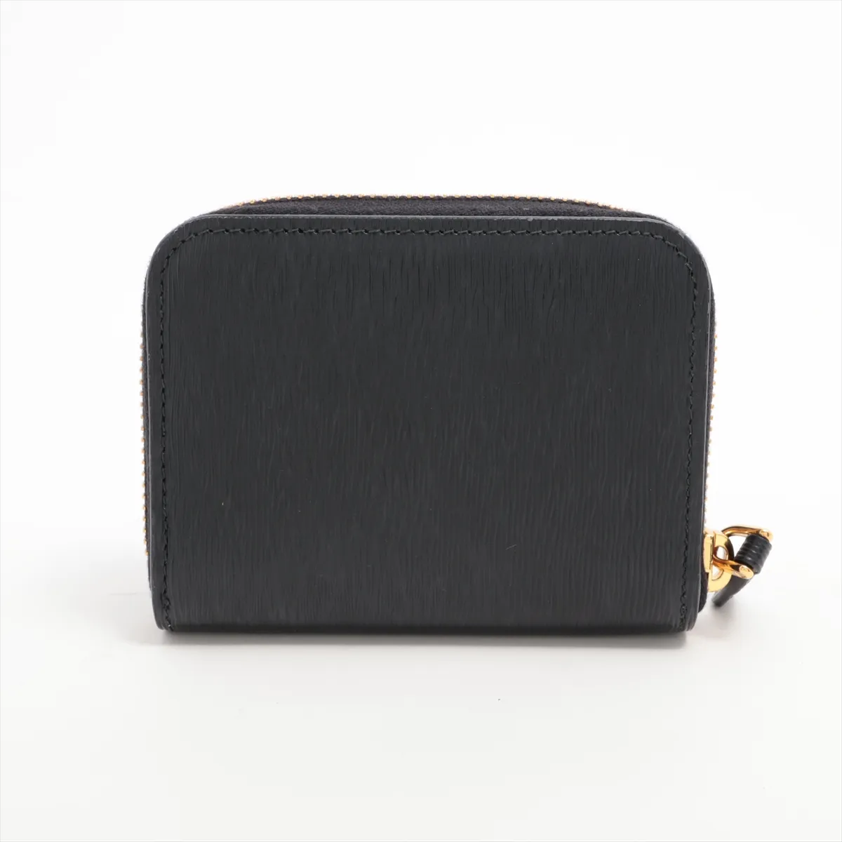 Saffiano Metal 1MM268 Leather Coin Case, Black — view 2