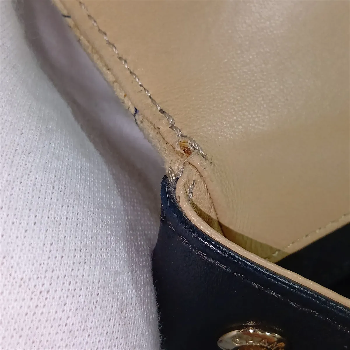 Business Affinity Suede x Leather 2-Way Handbag, Beige x Black, Gold Hardware, Item Number 23471889 (Serial Number 23) — view 15