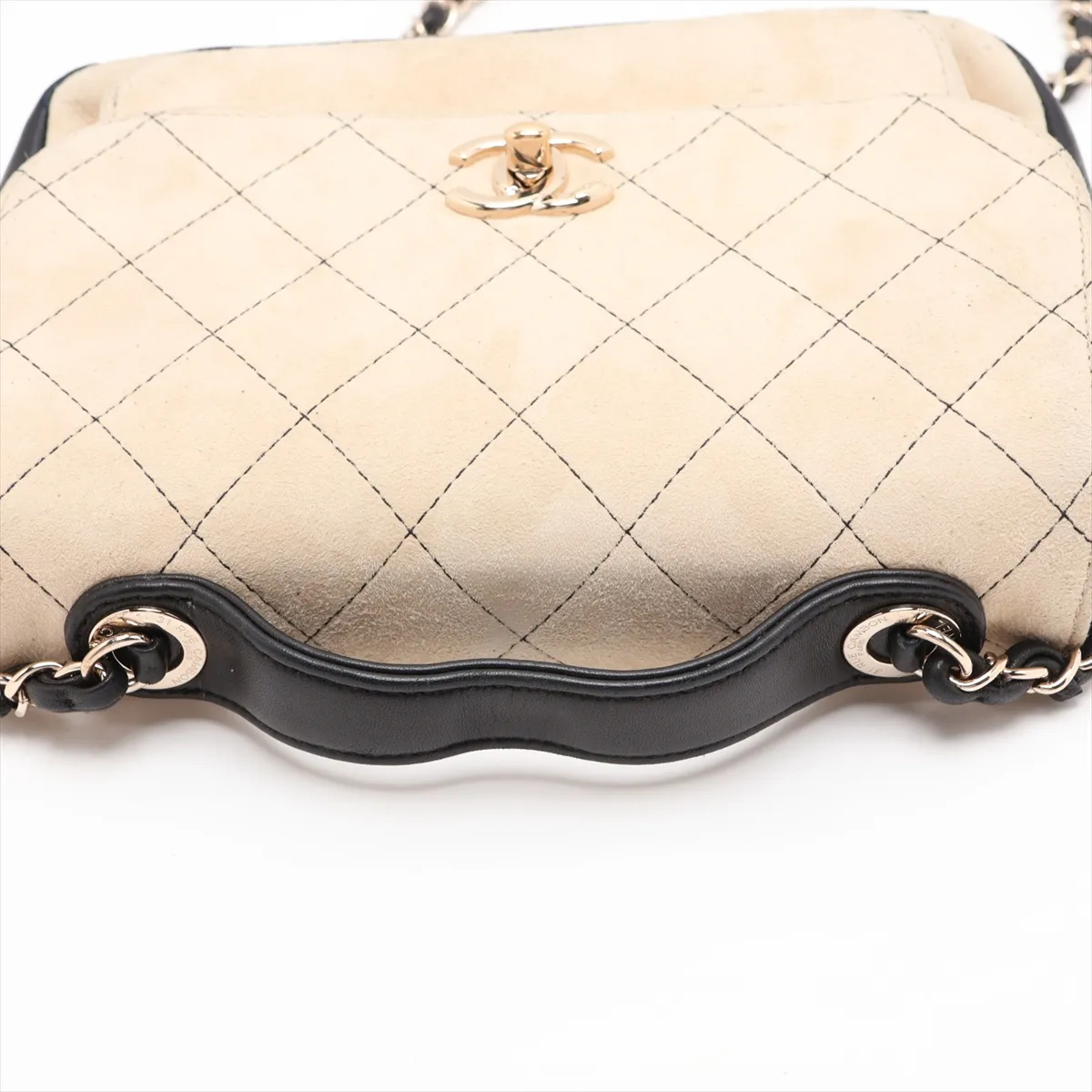 Business Affinity Suede x Leather 2-Way Handbag, Beige x Black, Gold Hardware, Item Number 23471889 (Serial Number 23) — view 5