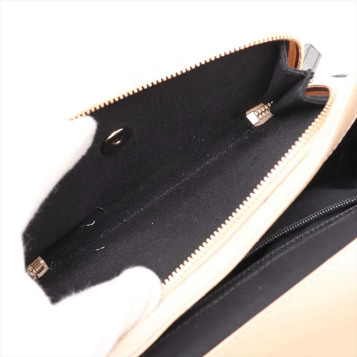 Business Affinity Suede x Leather 2-Way Handbag, Beige x Black, Gold Hardware, Item Number 23471889 (Serial Number 23) — view 10