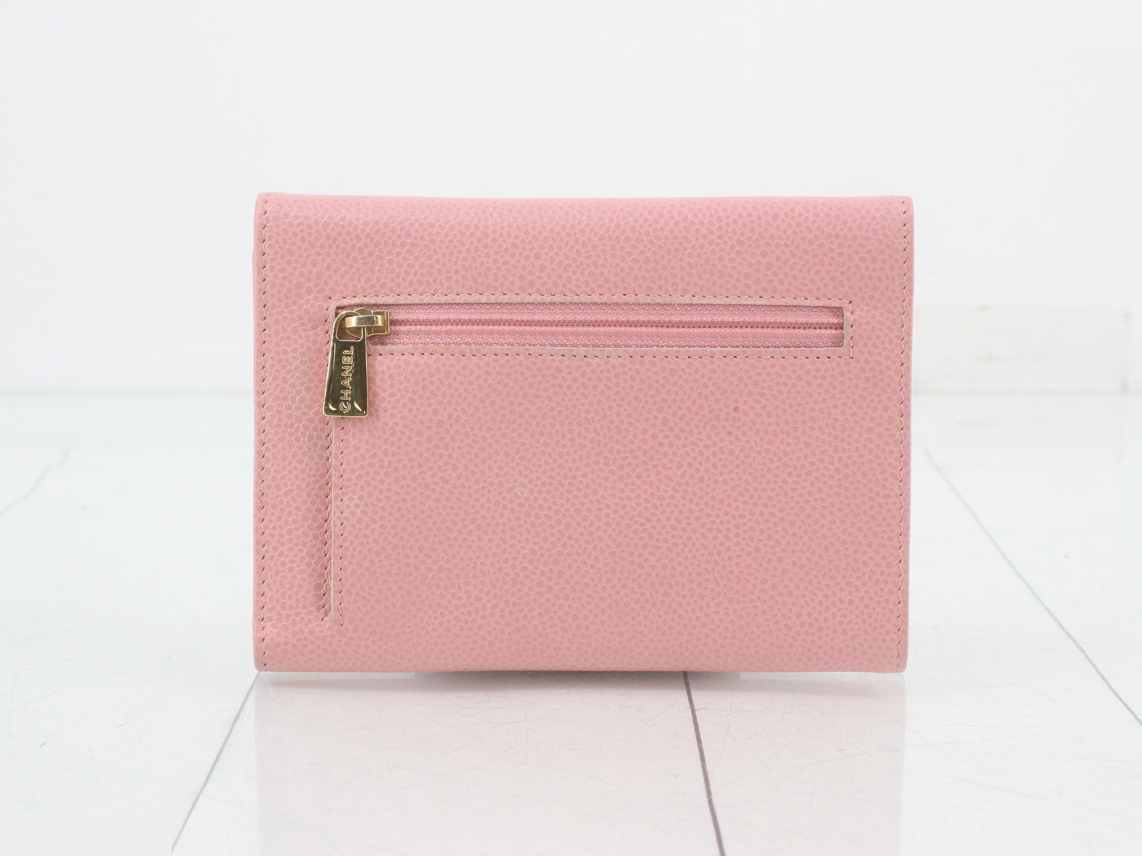 Caviar leather trifold wallet with Coco Mark, serial number 9. — view 2