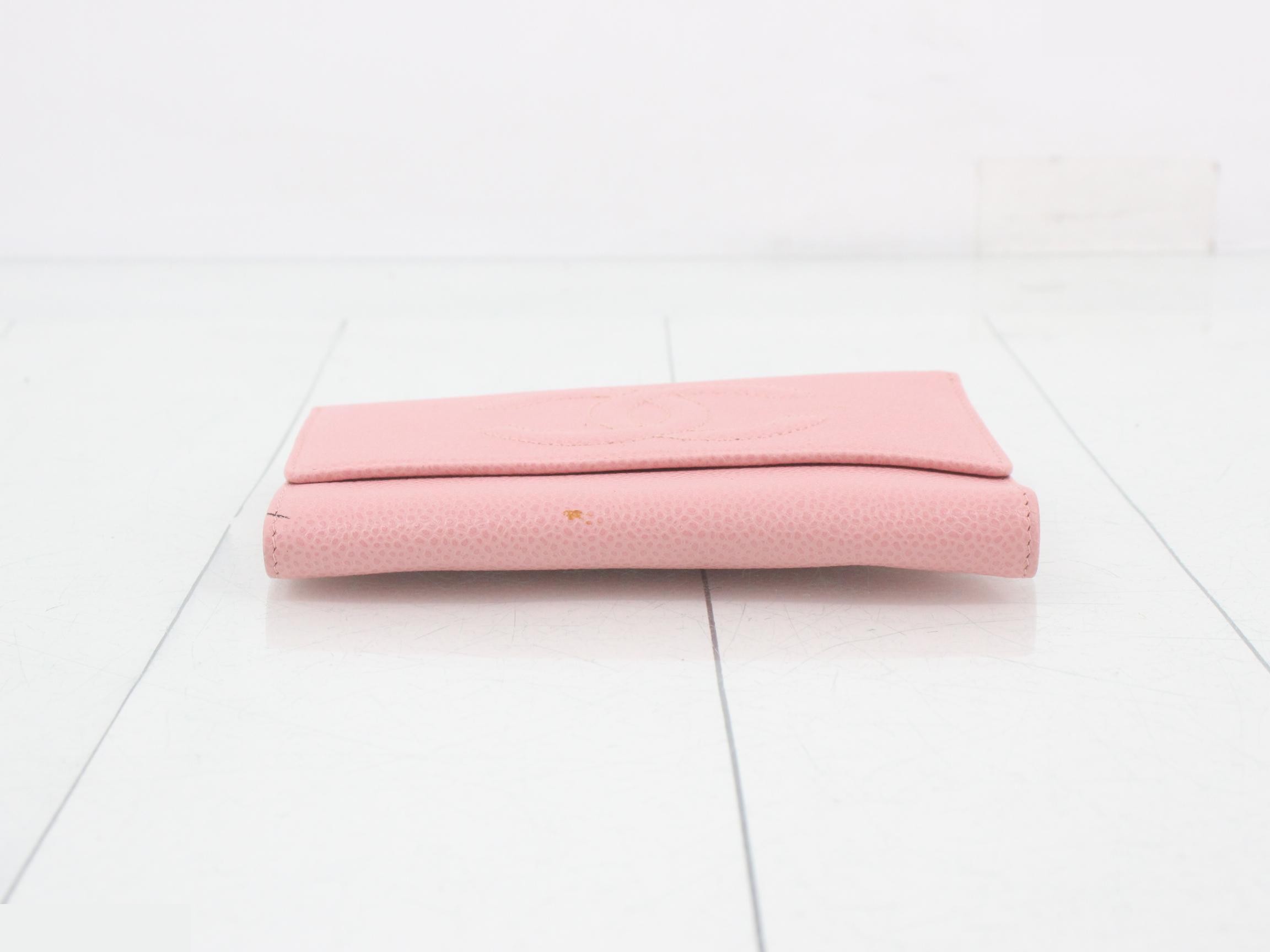 Caviar leather trifold wallet with Coco Mark, serial number 9. — view 3