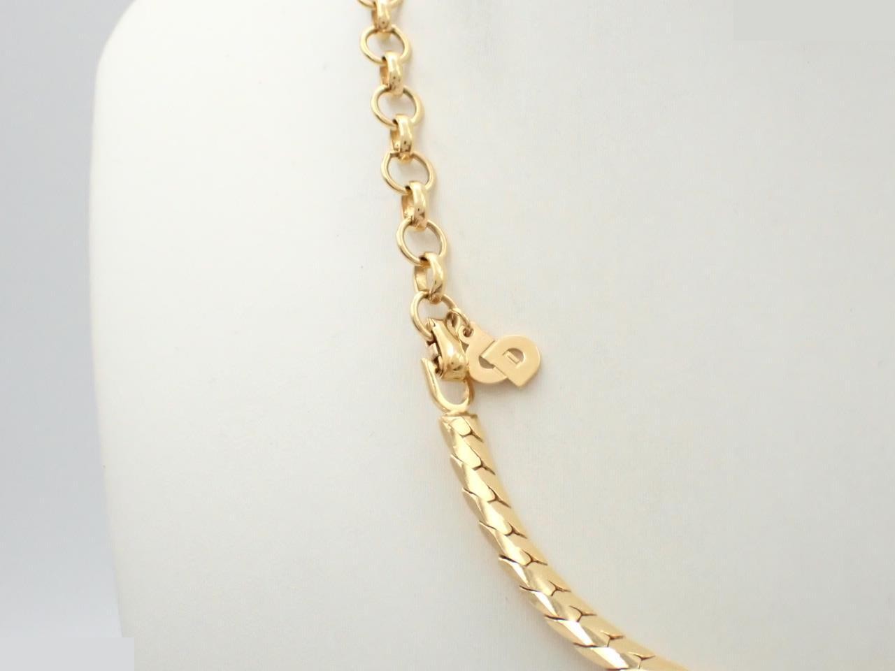 necklace gold rhinestone — view 2