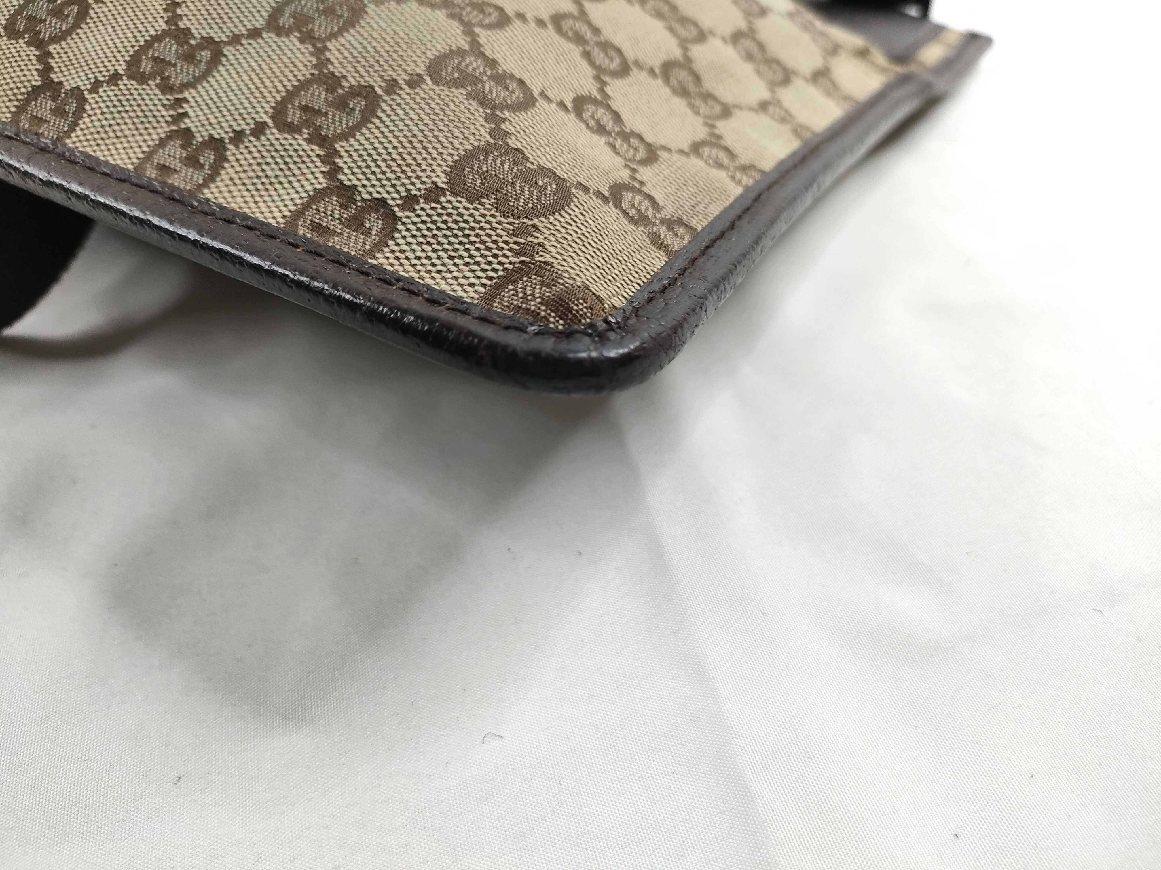 GG Canvas Shoulder Bag - Gucci Shoulder Bag GG Canvas Leather Logo Plate Beige Shoulder Bag — view 5