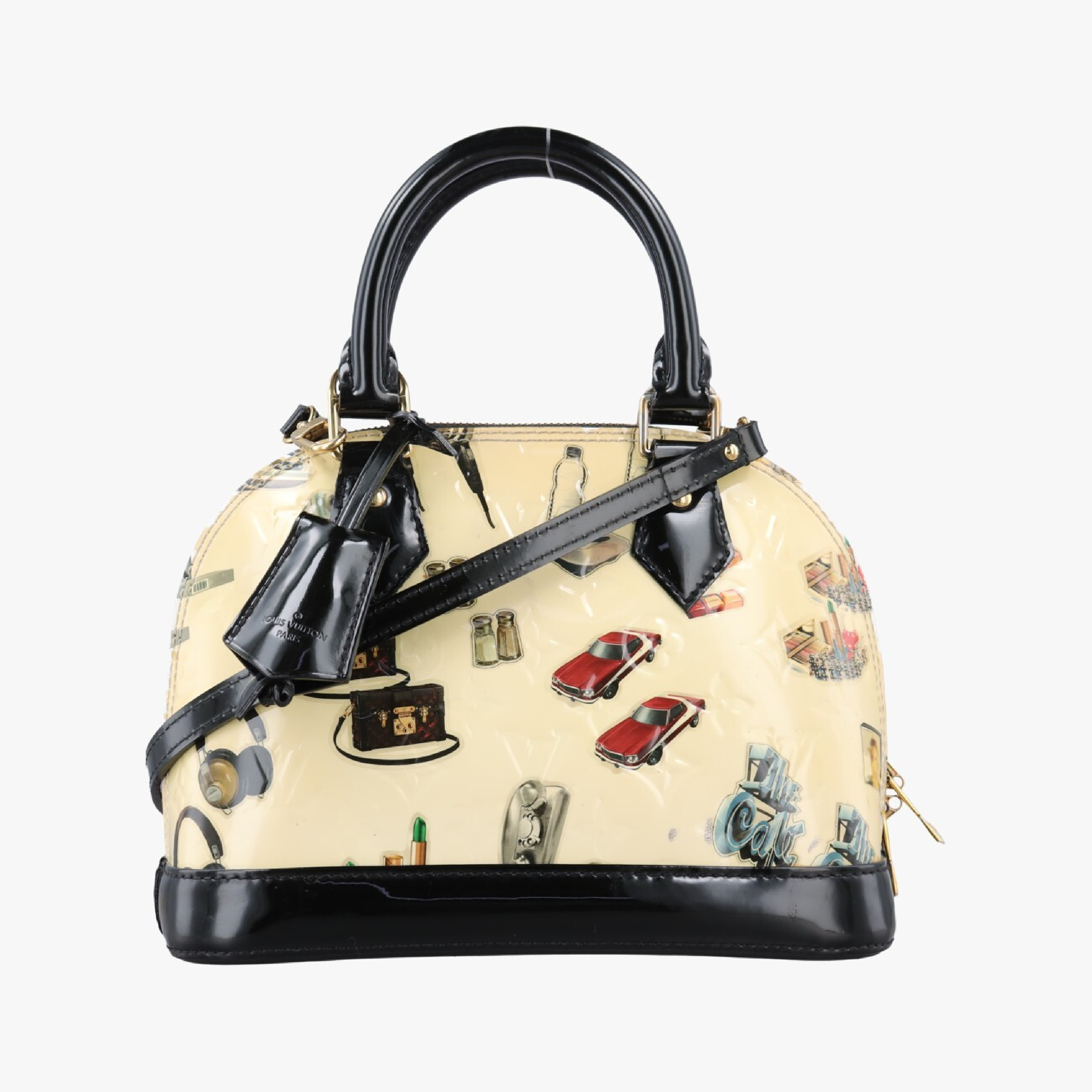 Stickers Alma BB Ivory x Black x Multi Vernis M50419 SN1135 Shoulder Bag