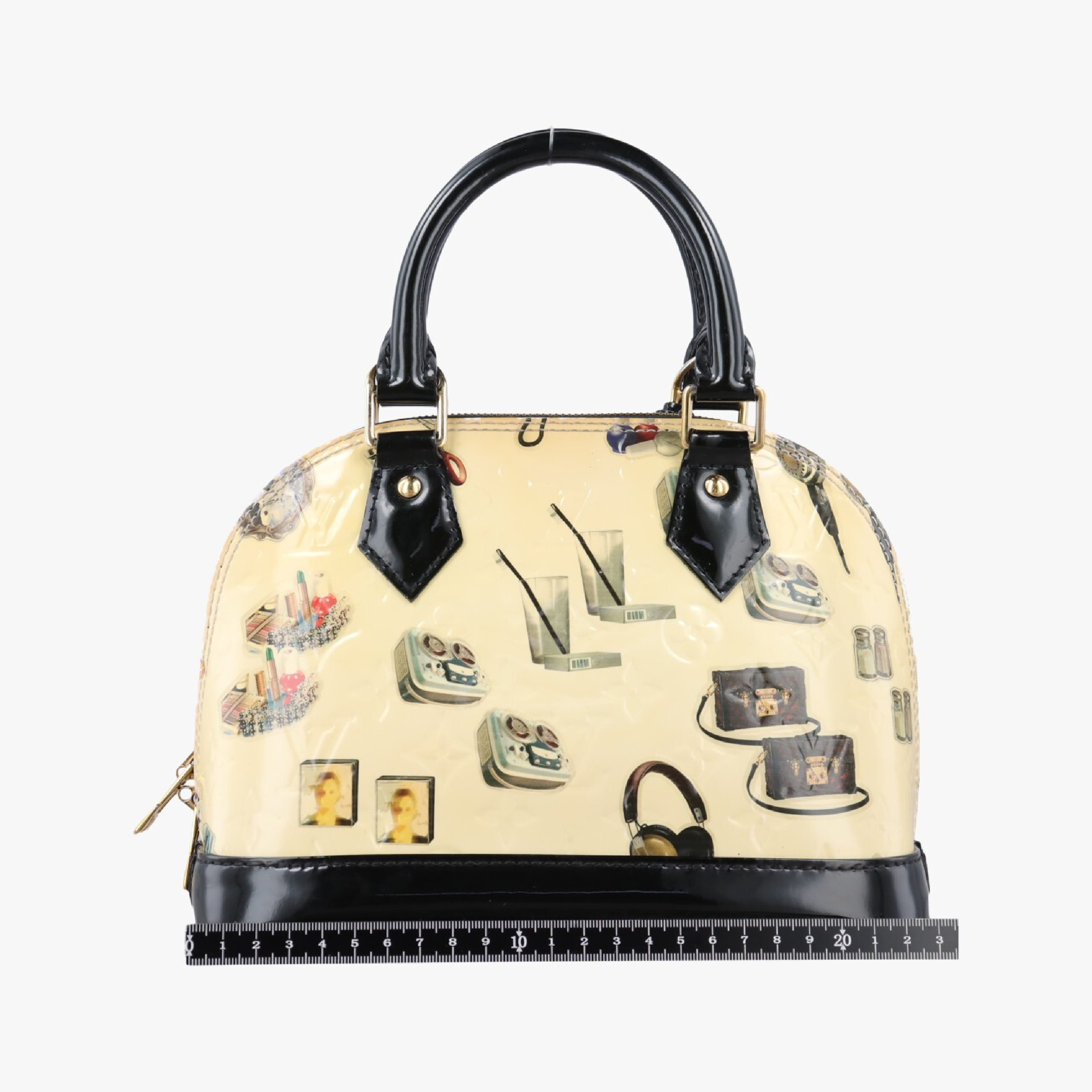 Stickers Alma BB Ivory x Black x Multi Vernis M50419 SN1135 Shoulder Bag — view 2