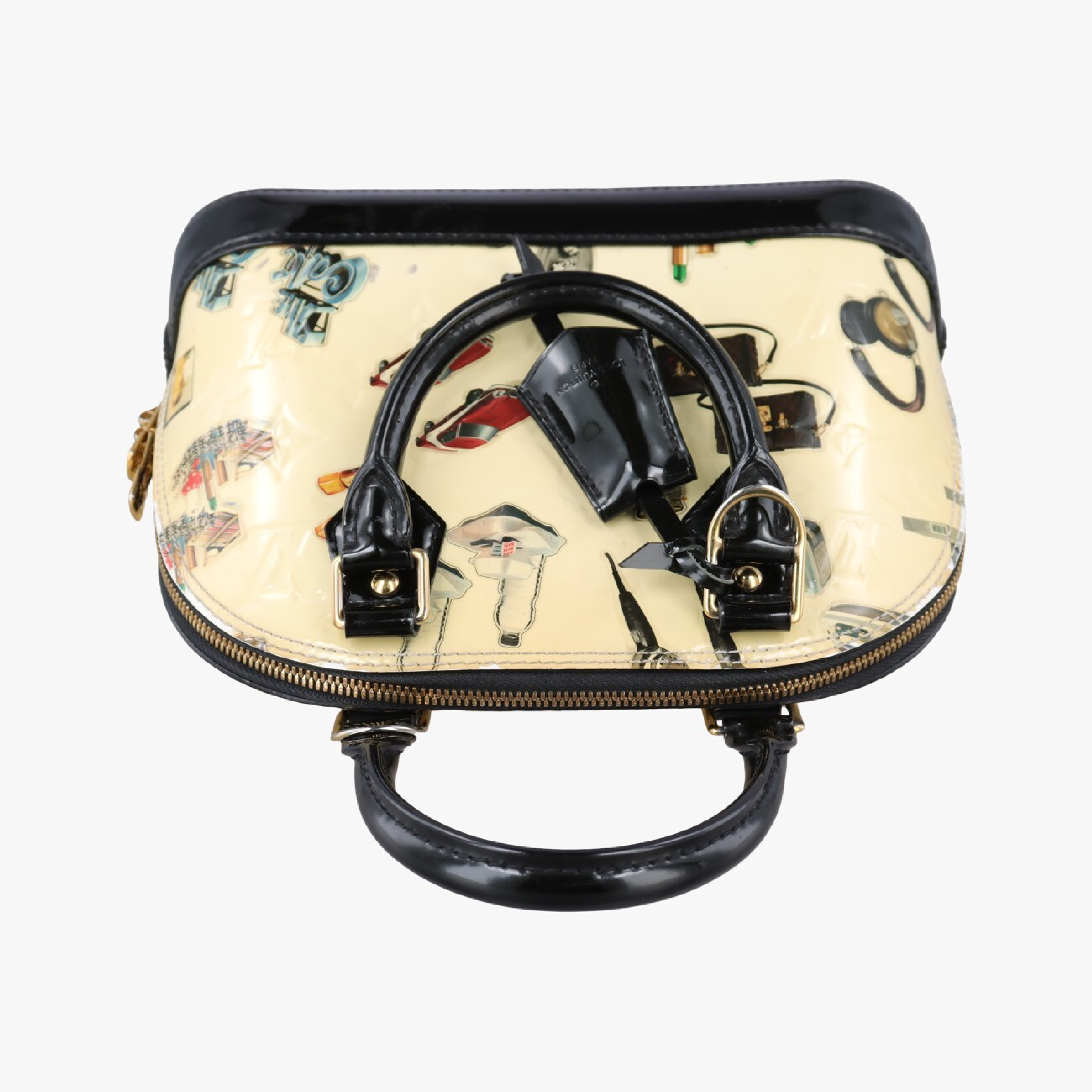 Stickers Alma BB Ivory x Black x Multi Vernis M50419 SN1135 Shoulder Bag — view 5