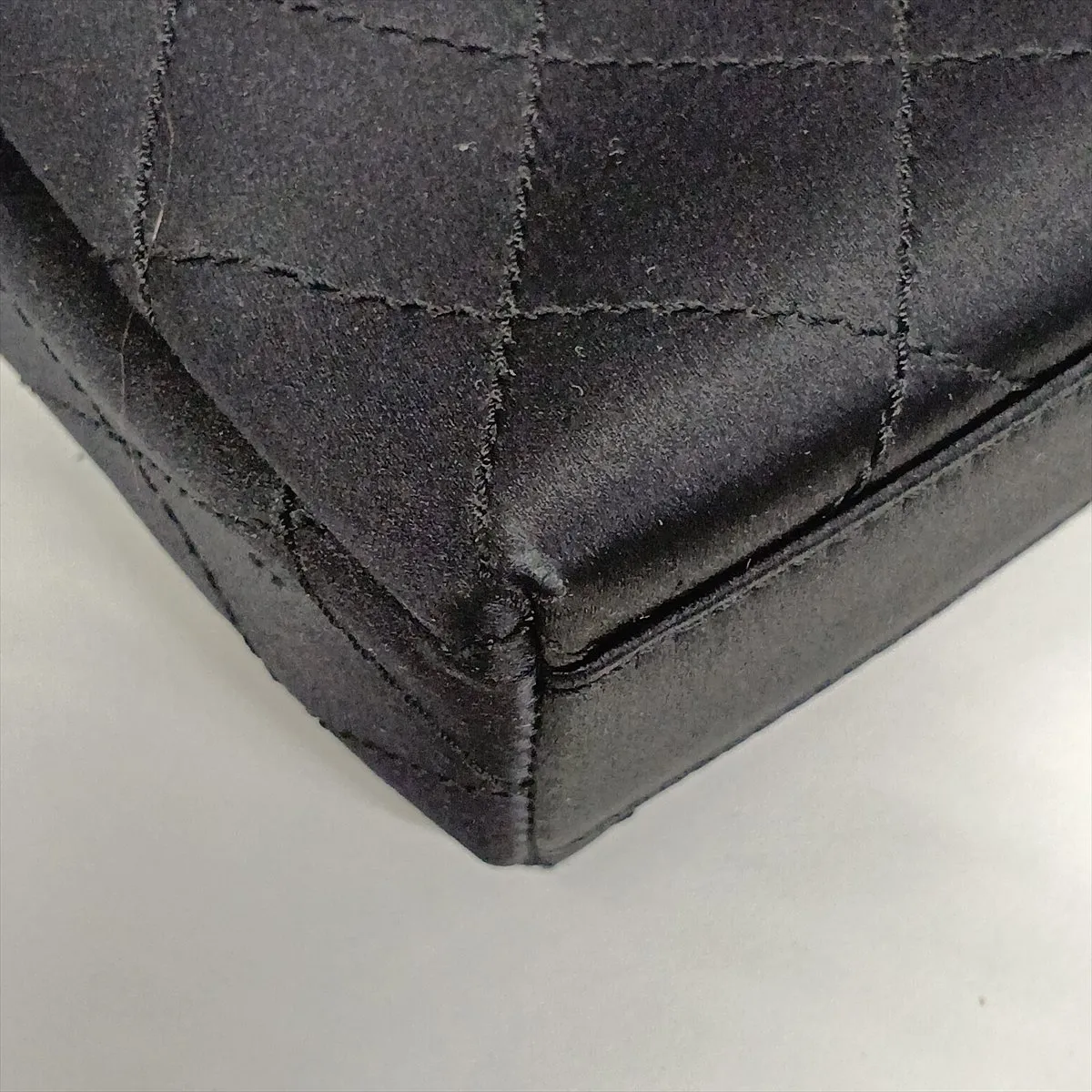 Matelassé Satin Shoulder Bag, Black with Silver Hardware, 5768612, Series 5 — view 13