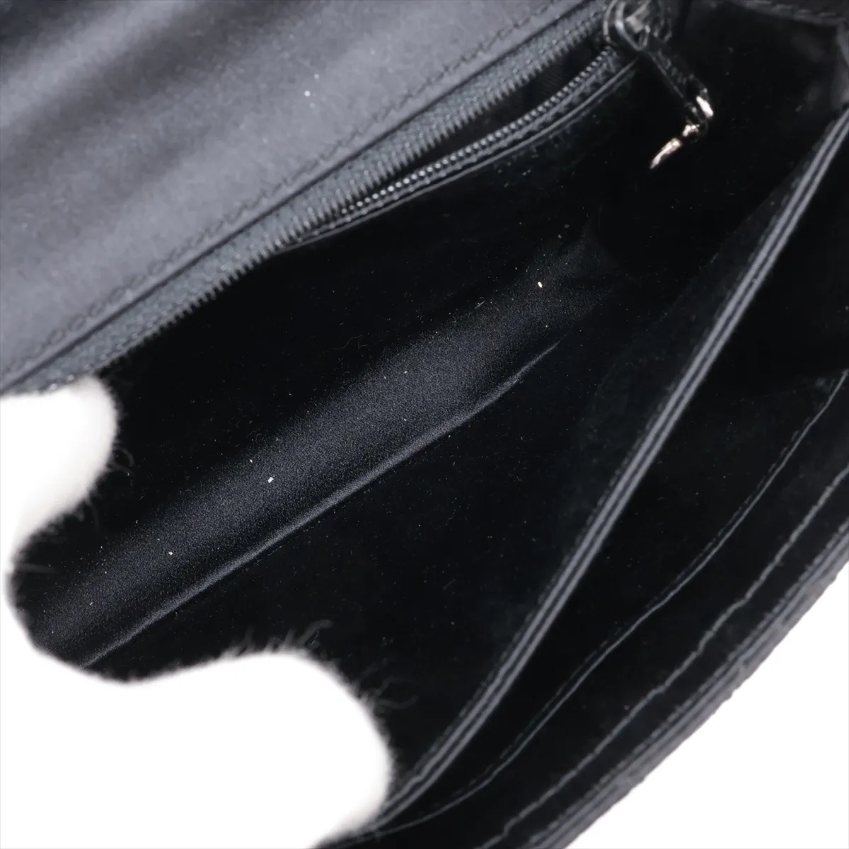 Matelassé Satin Shoulder Bag, Black with Silver Hardware, 5768612, Series 5 — view 7