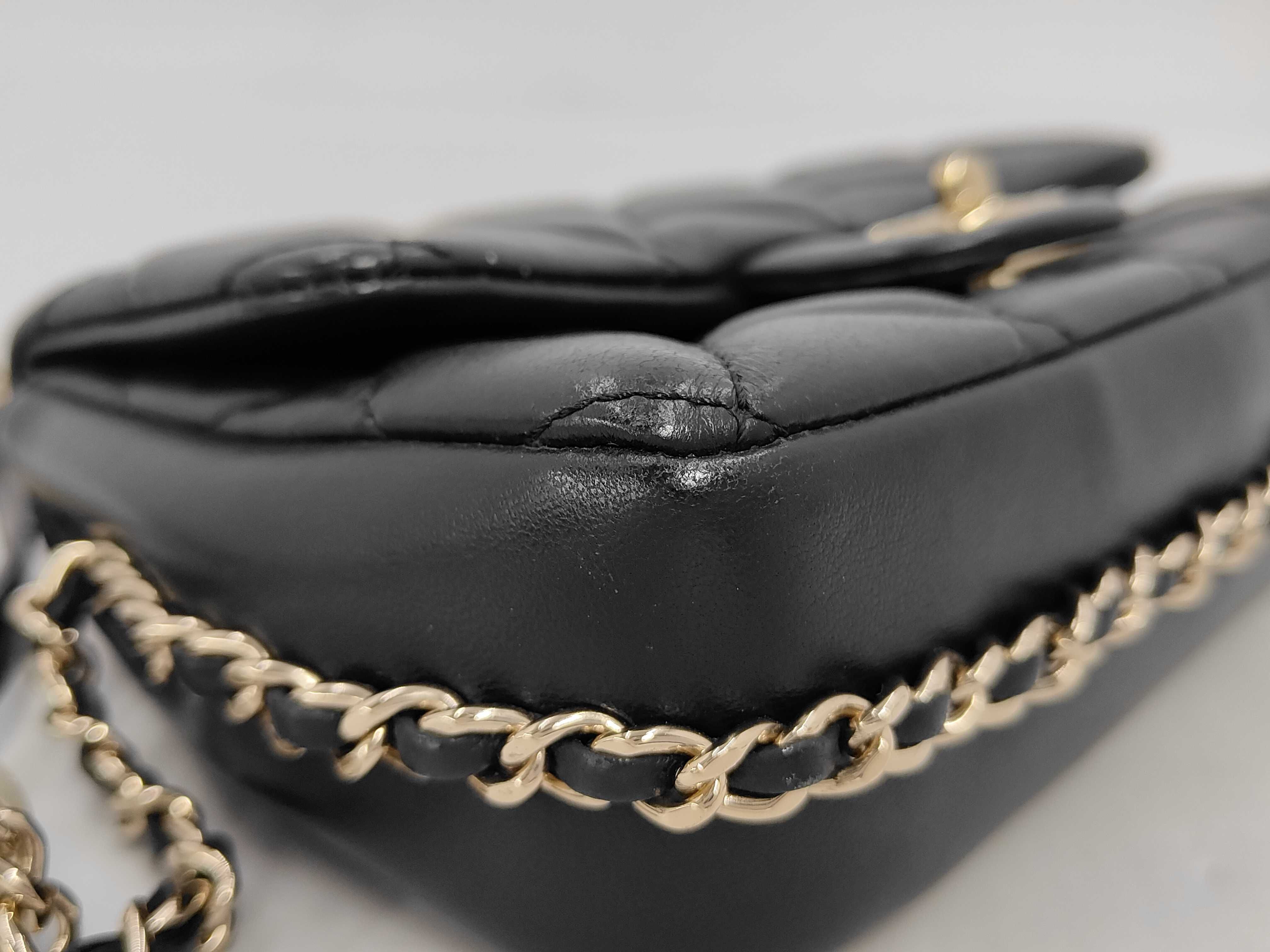 Lambskin Mini Matelassé Pearl Black Shoulder Bag — view 5