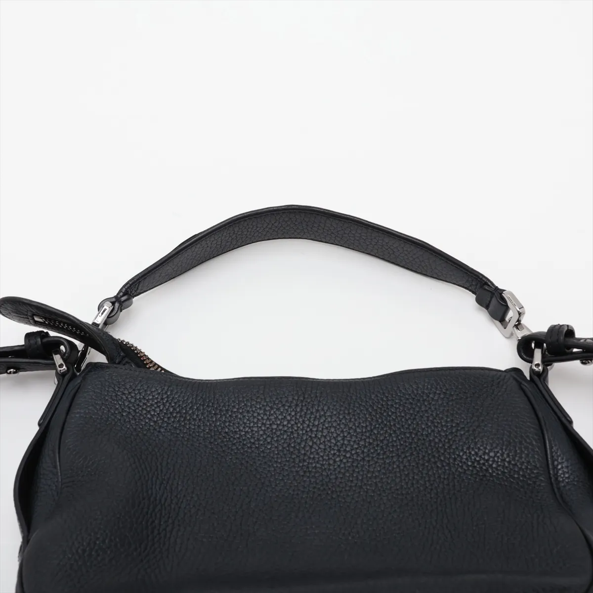 Saddle Leather 2-Way Shoulder Bag, Black — view 6