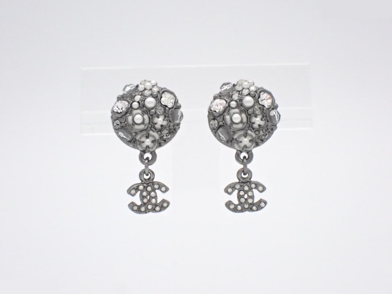 Earrings A11A Coco Mark Rhinestone