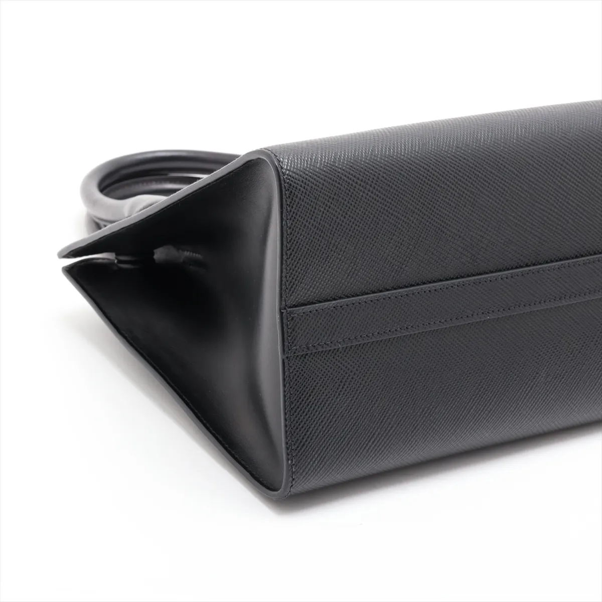 Saffiano Cuir Leather 2-Way Handbag, Black, 1BA156, Unsigned Guarantee Card — view 4