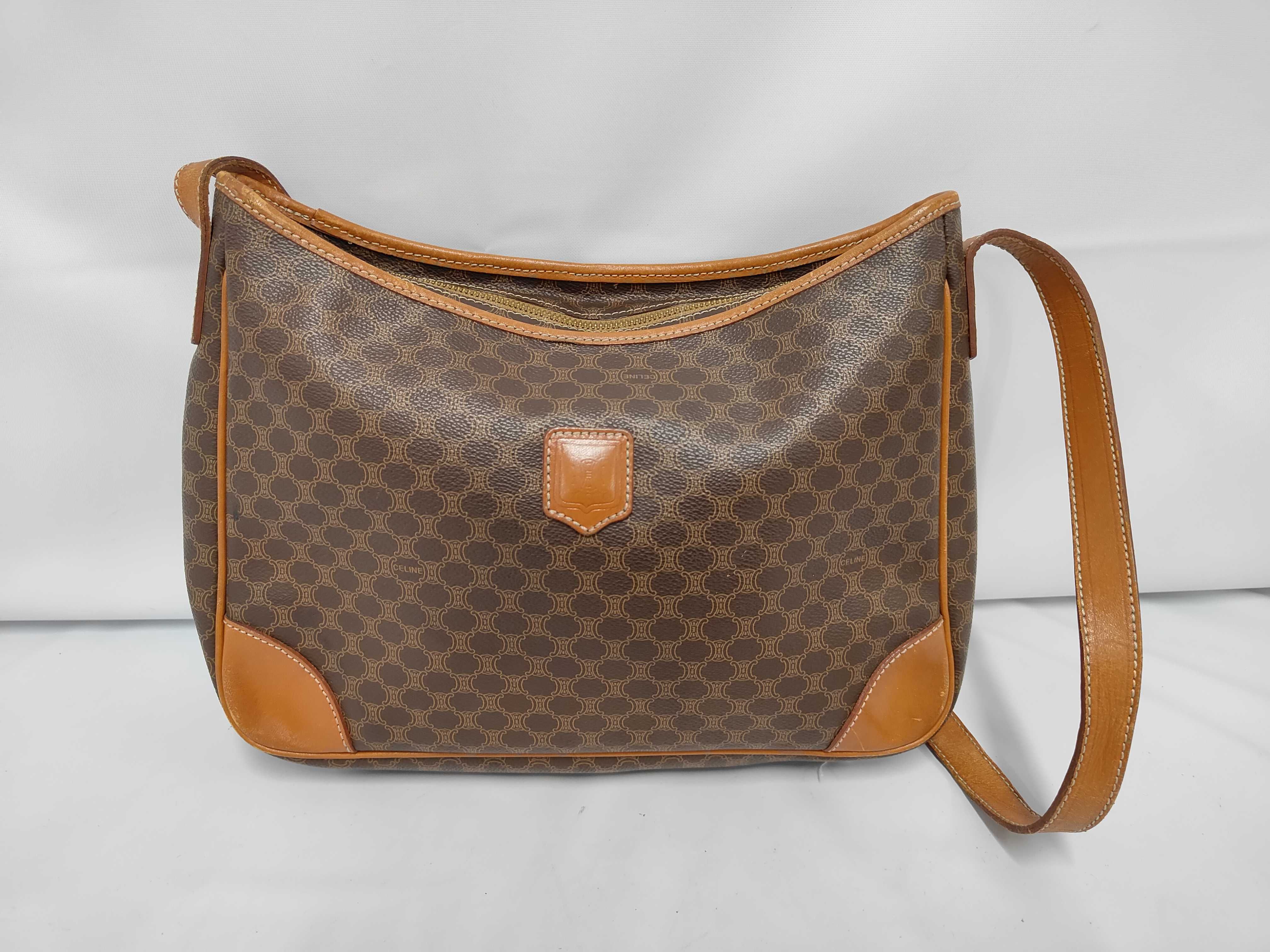 Macadam pattern shoulder bag