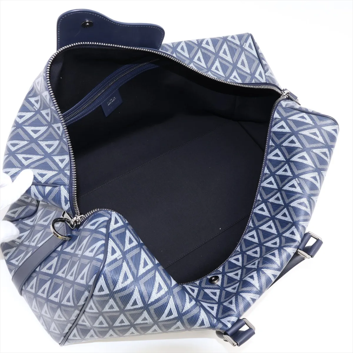 CD Diamond Lango 50 PVC x Leather 2-Way Boston Bag, Navy — view 8